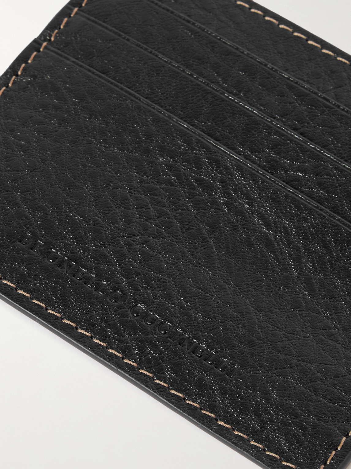 Brunello Cucinelli Full-grain Leather Cardholder In Black