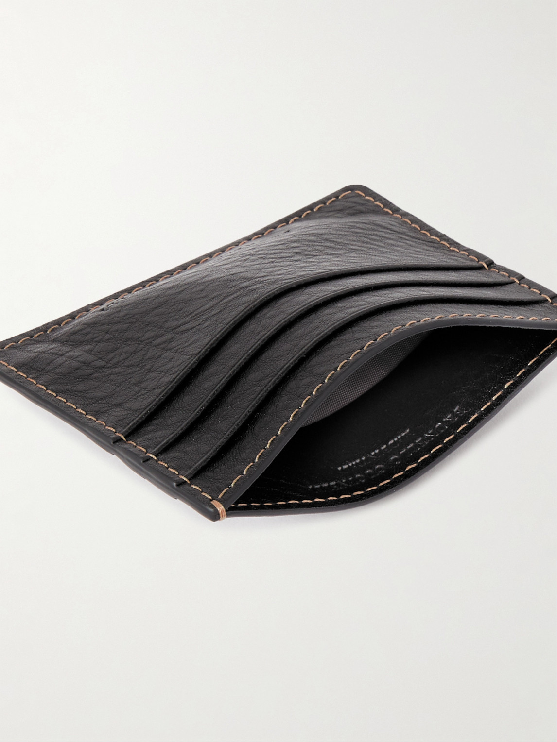 Shop Brunello Cucinelli Full-grain Leather Cardholder In Black