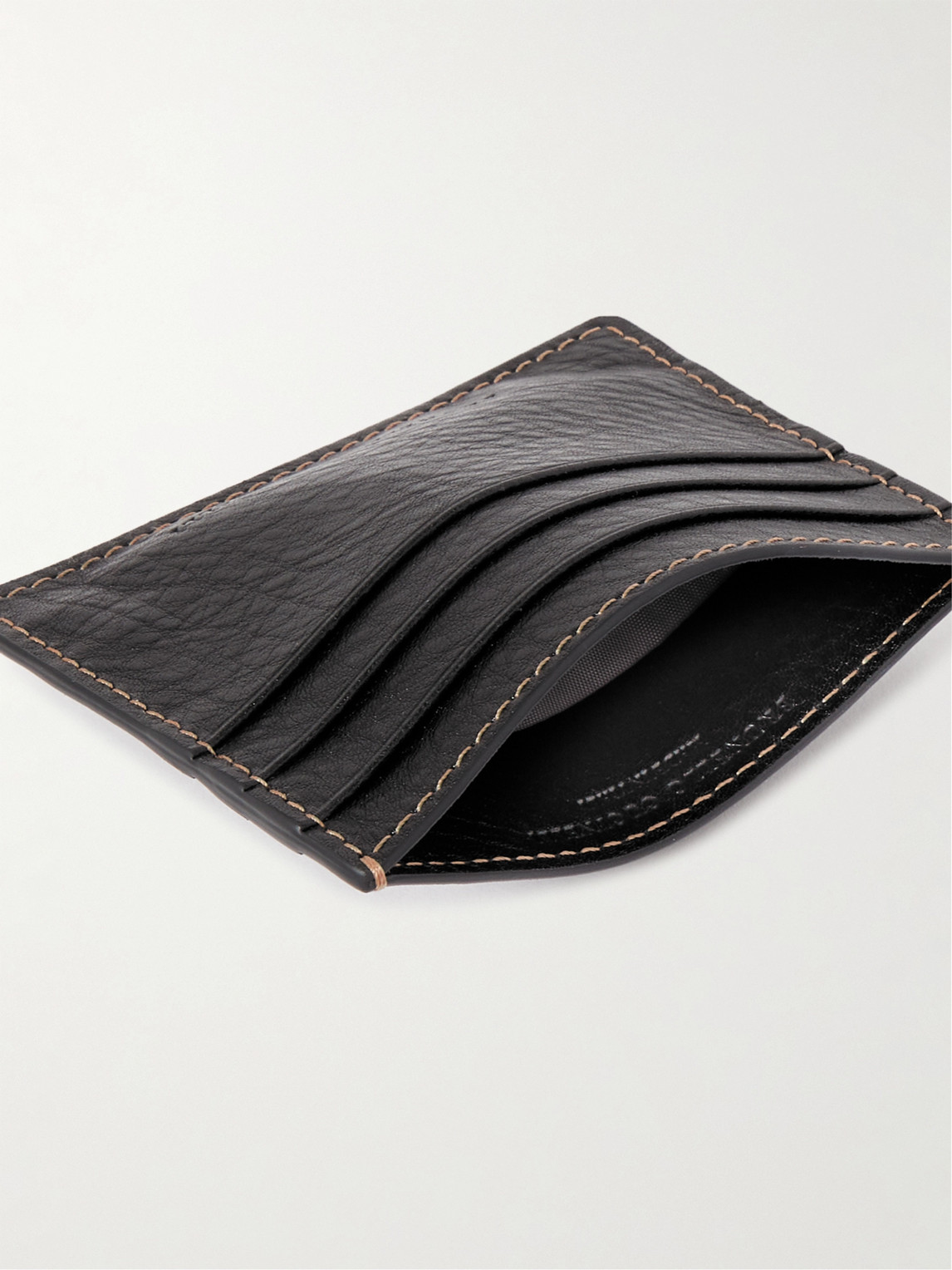 Brunello Cucinelli Full-grain Leather Cardholder In Black