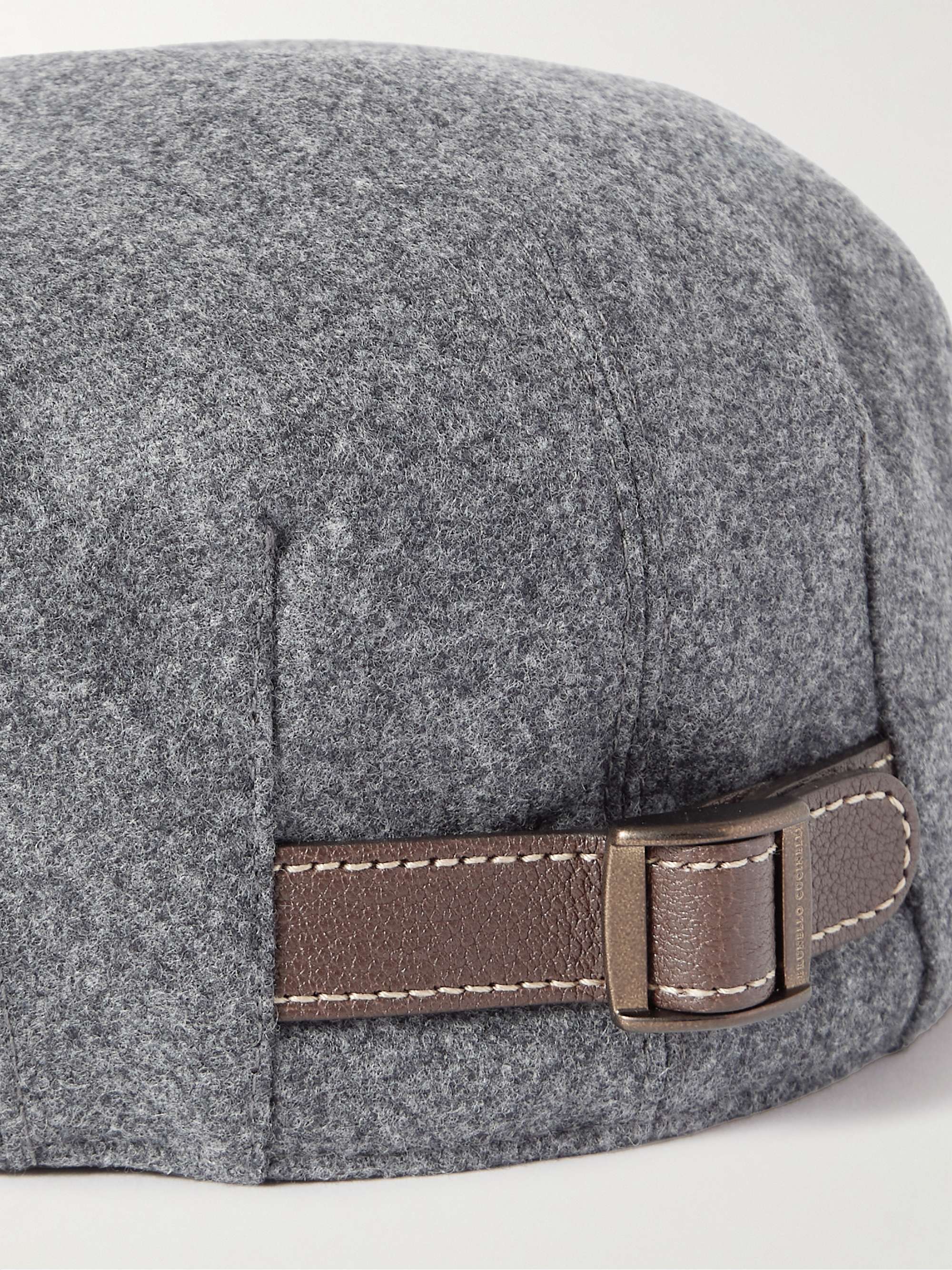 Brunello Cucinelli hat in virgin wool felt with embroidered logo