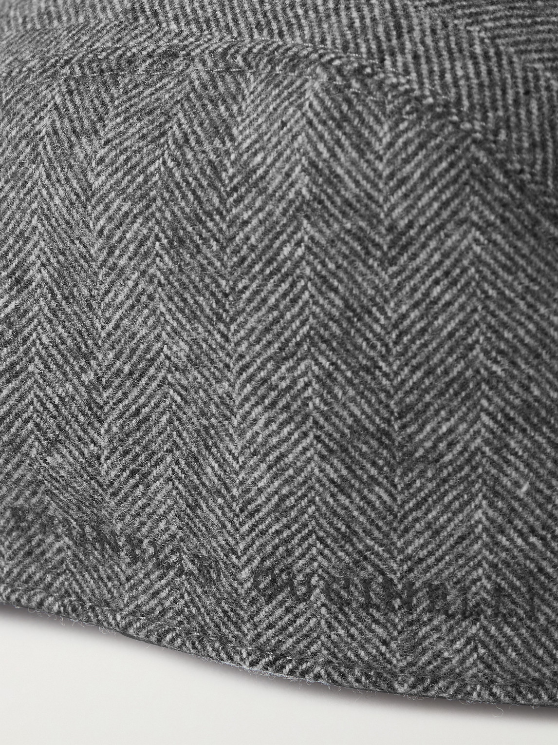 Shop Brunello Cucinelli Logo-embroidered Virgin Wool Flat Cap In Gray