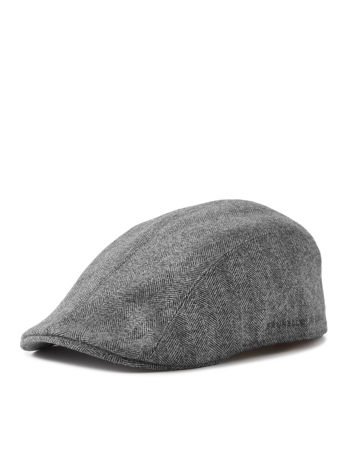 Brunello Cucinelli Logo-embroidered Virgin Wool Flat Cap In Grey