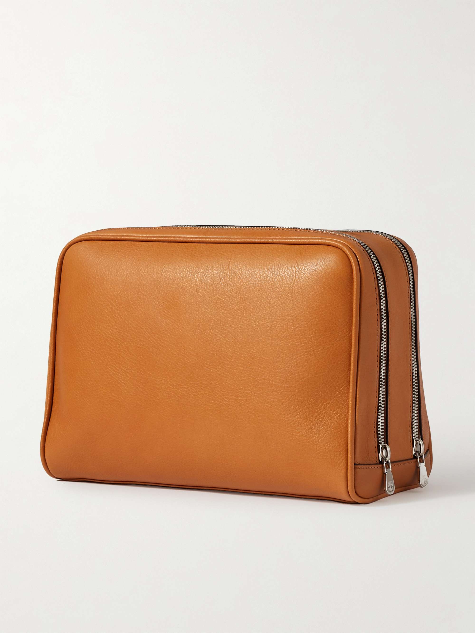 BRUNELLO CUCINELLI Logo-Embossed Leather Wash Bag
