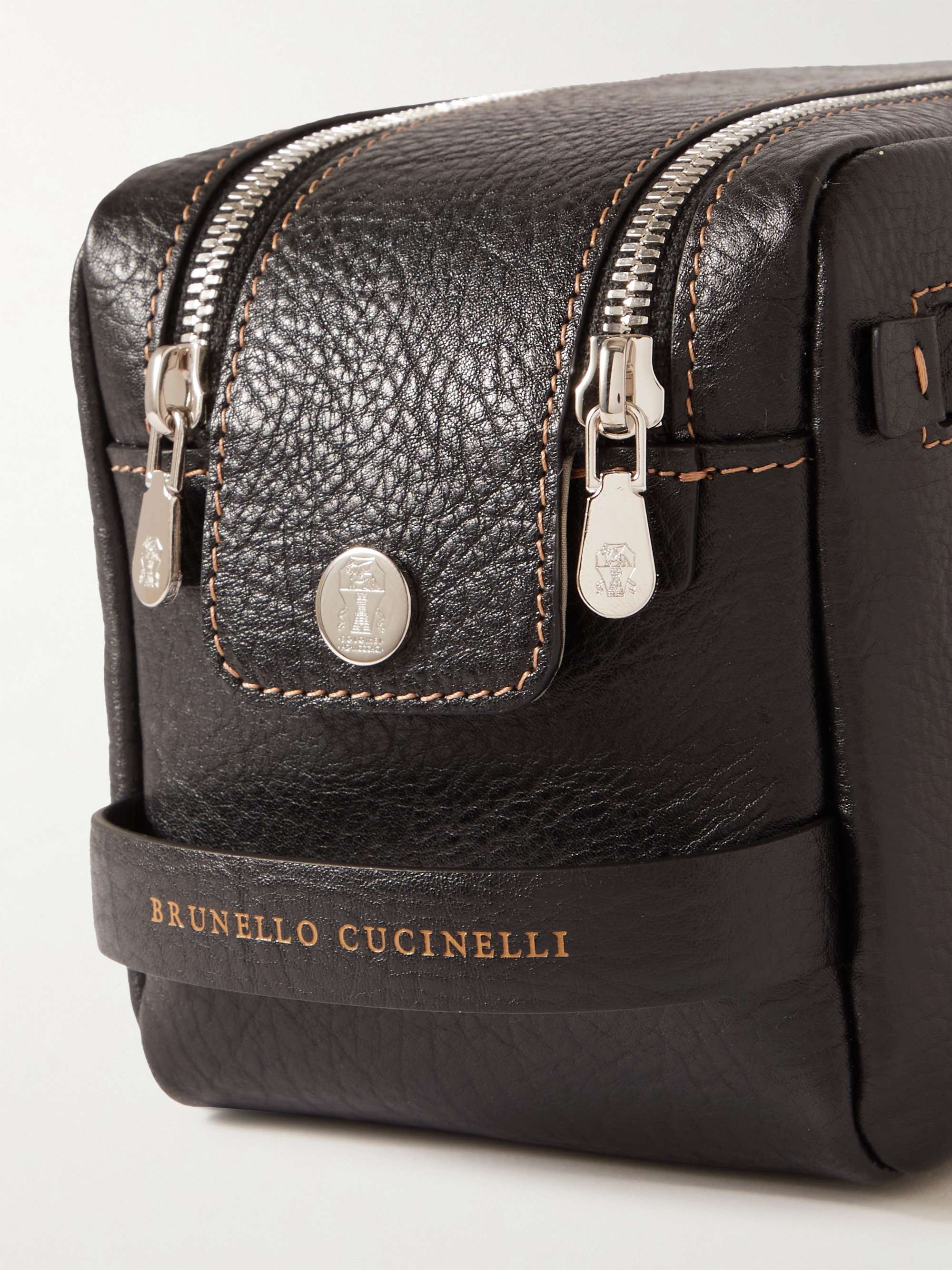 BRUNELLO CUCINELLI Full-Grain Leather Wash Bag
