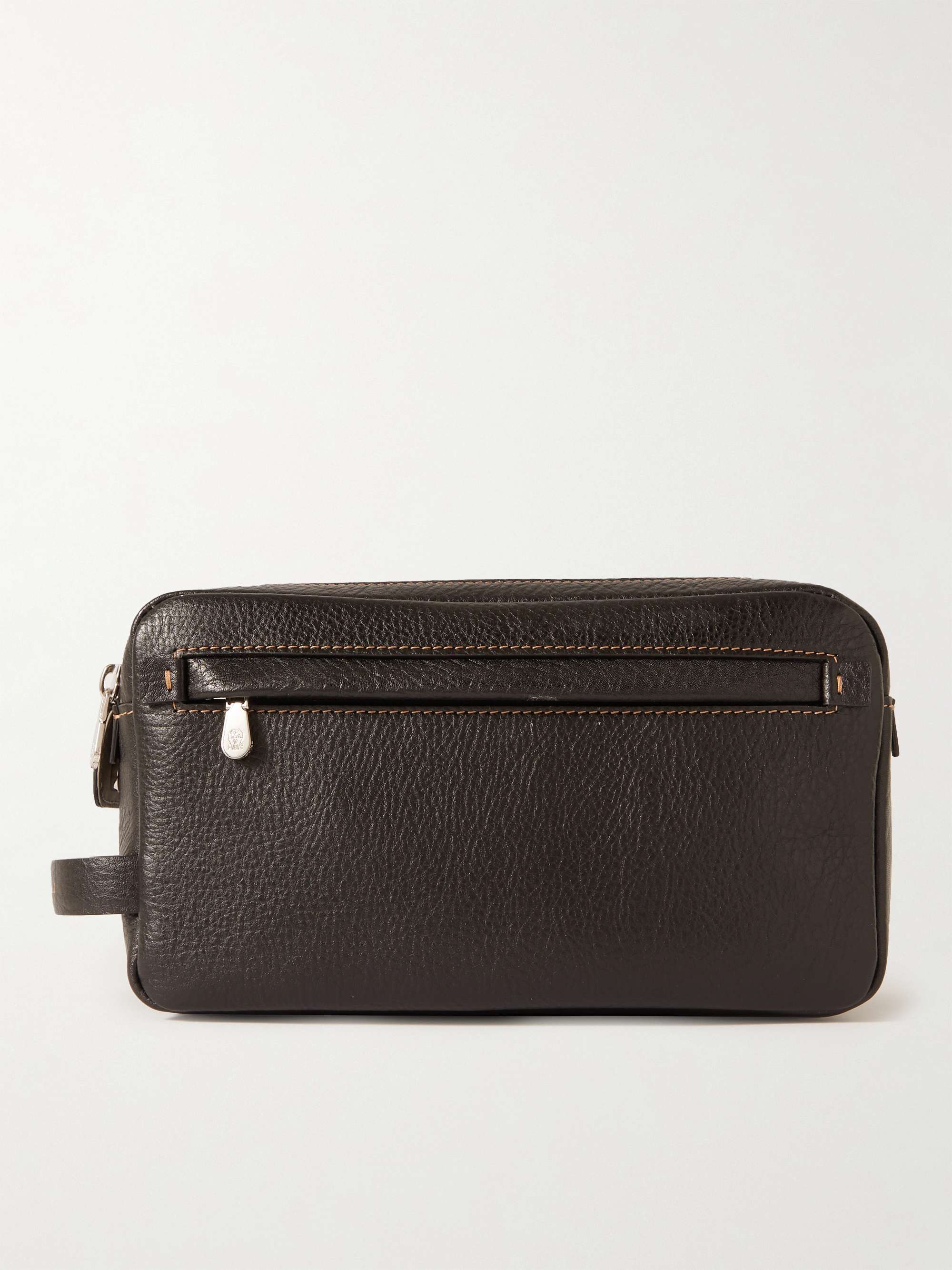 BRUNELLO CUCINELLI Full-Grain Leather Wash Bag for Men