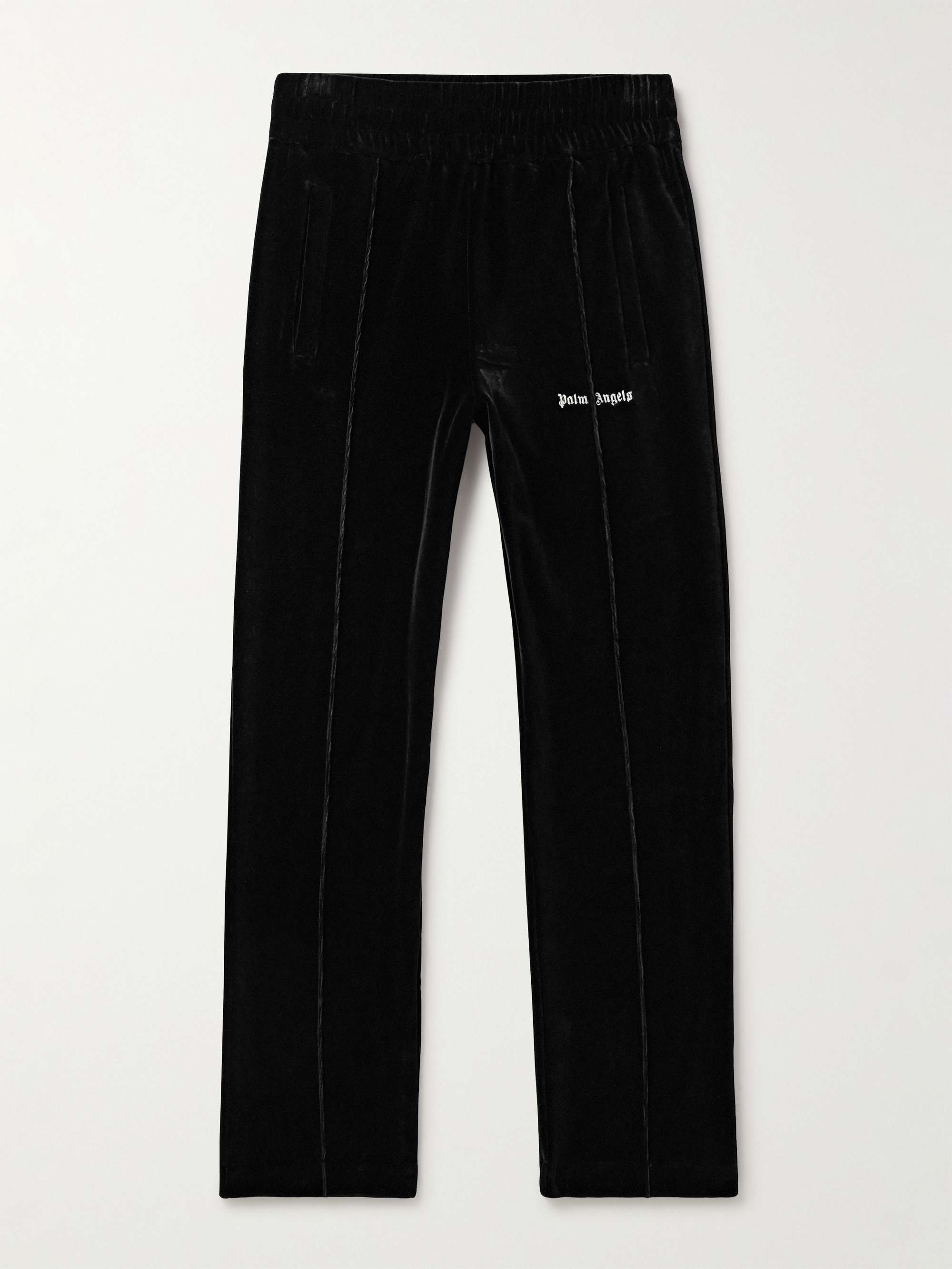 PALM ANGELS Slim-Fit Straight-Leg Cotton-Blend Velour Track Pants for ...