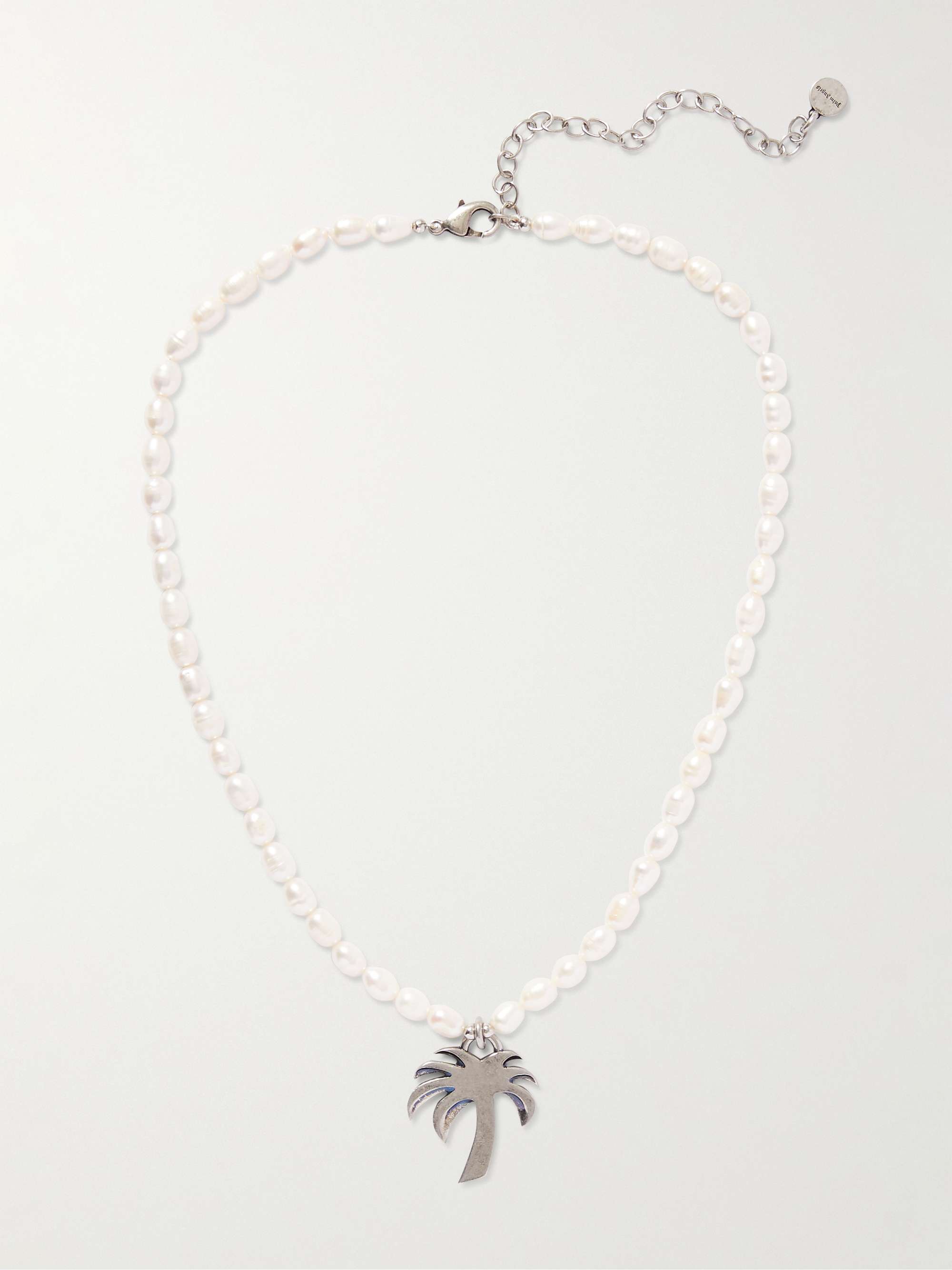 Silver Faux Pearl Pendant Necklace