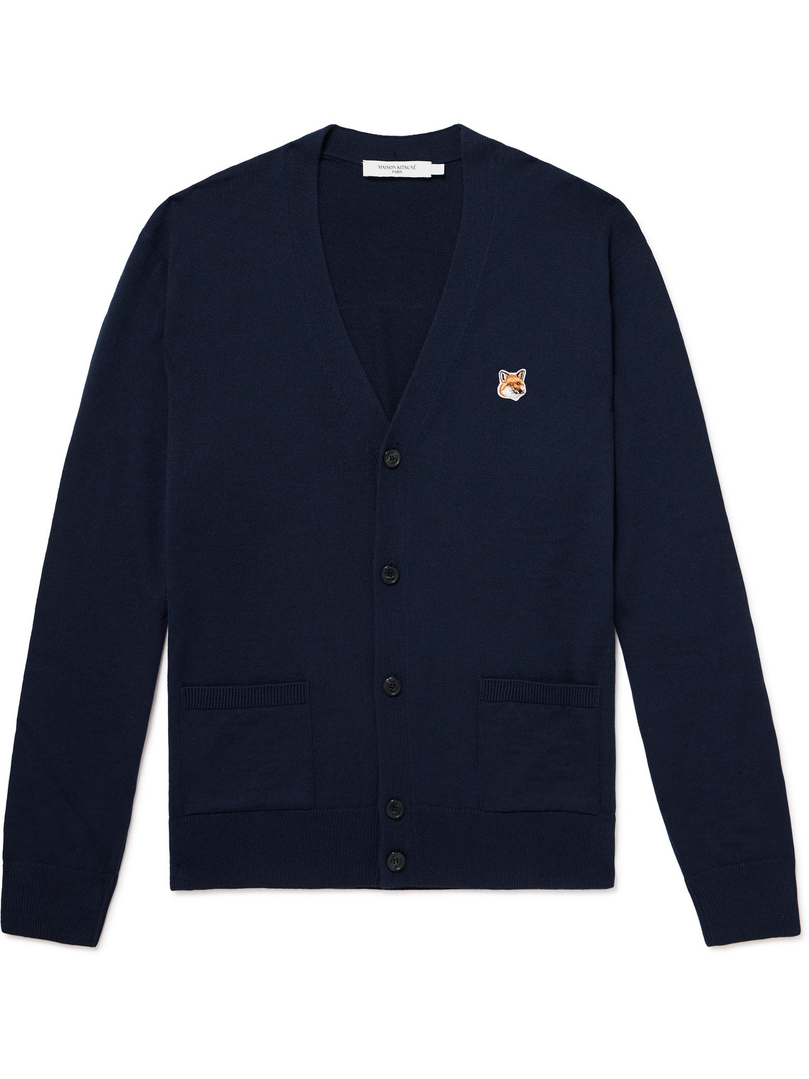 MAISON KITSUNÉ - Logo-Appliquéd Wool Cardigan - Men - Blue - XS