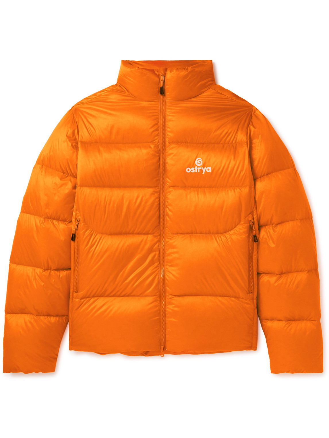 Ostrya Throwing Fits Squall Logo-print Quilted Ripstop Down Jacket In Orange