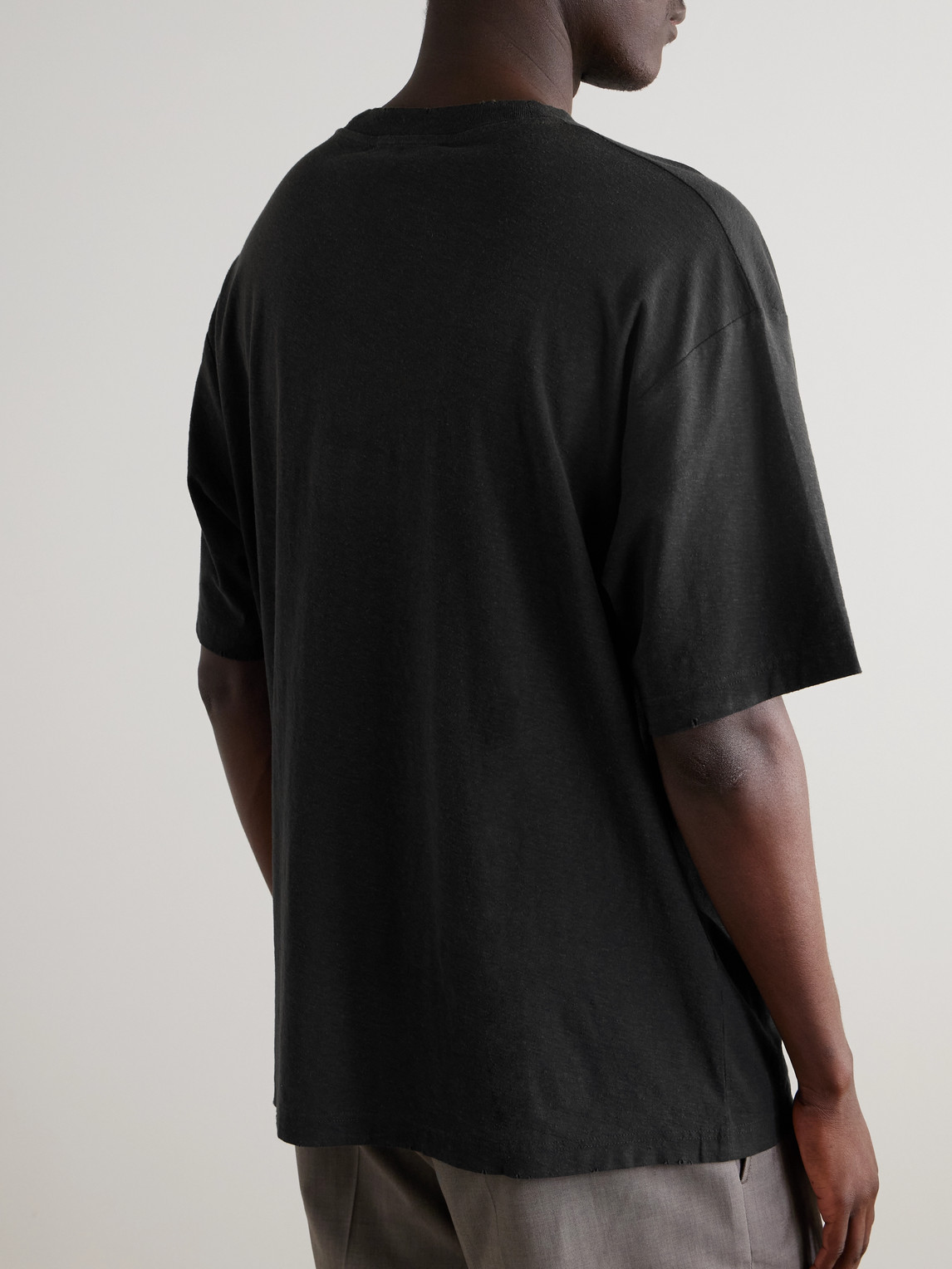 Acne Studios Men Crew Neck T-shirt With Print In Black