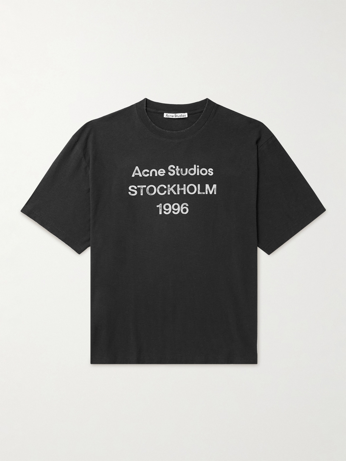 Acne Studios Printed Distressed Organic Cotton-jersey T-shirt