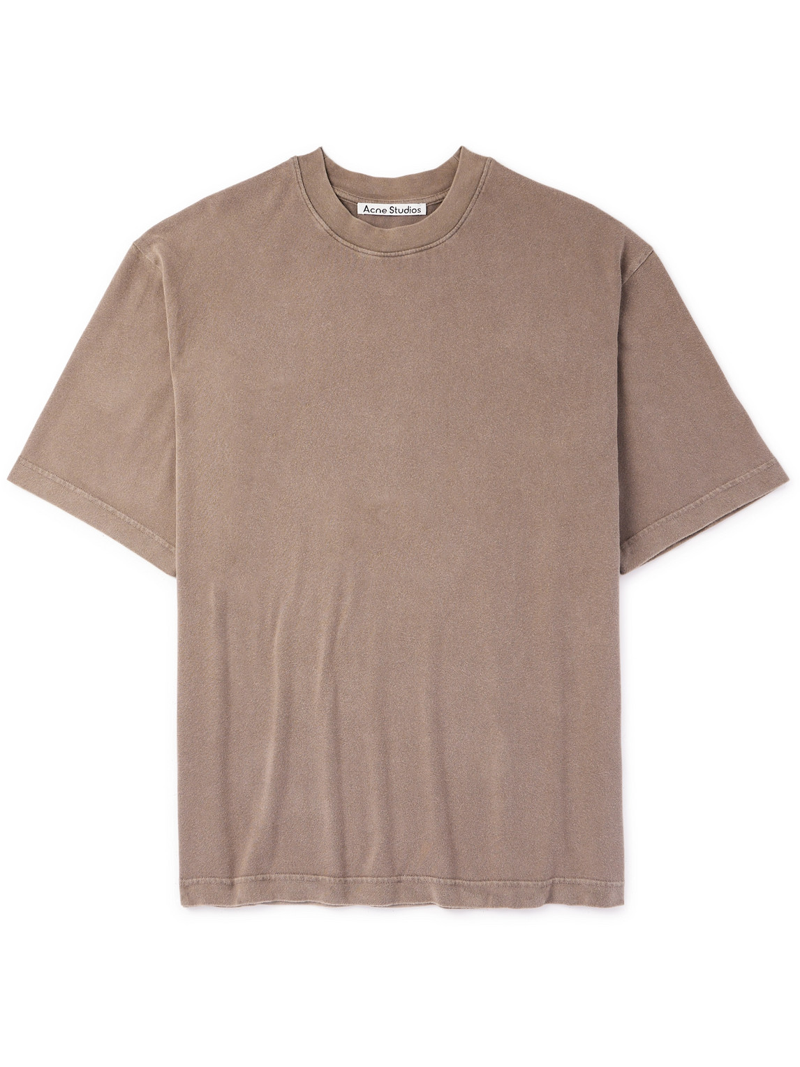 Acne Studios Extorr Logo-appliquéd Garment-dyed Cotton-jersey T-shirt In Brown