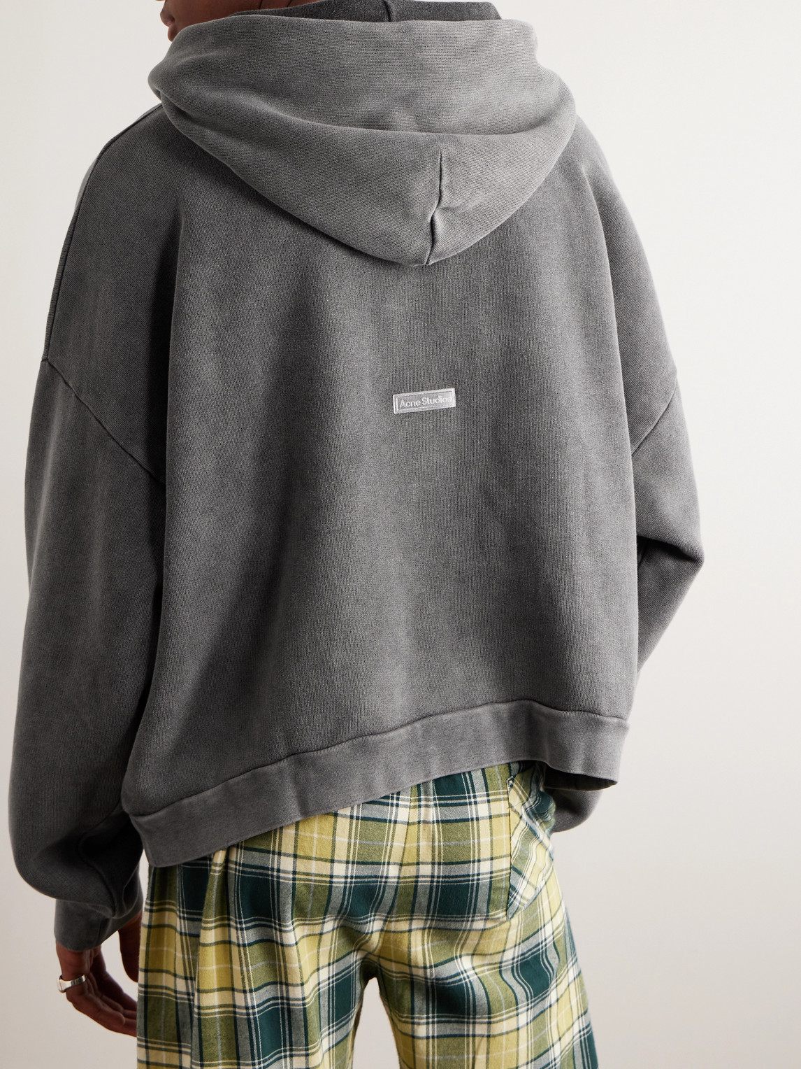 Acne Studios Logo Patch Cotton Hoodie In Black