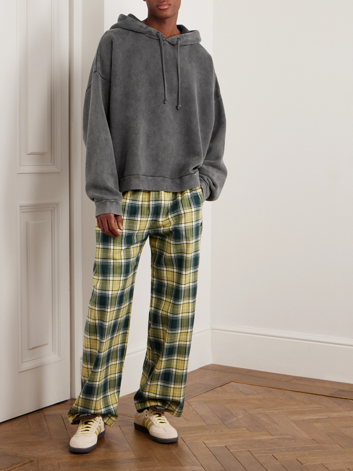 Acne Studios Logo Patch Cotton Hoodie In Black
