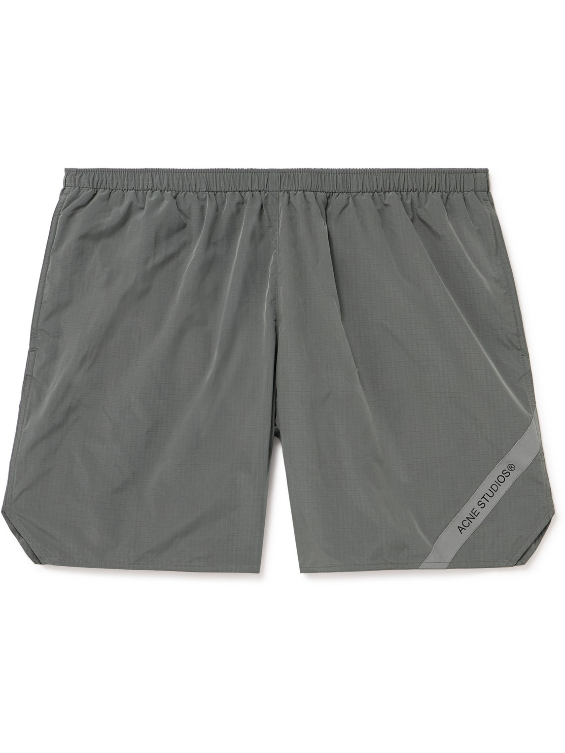 Acne Studios - Walter Wide-Leg Logo-Print Ripstop Swim Shorts - Men - Gray - IT 54