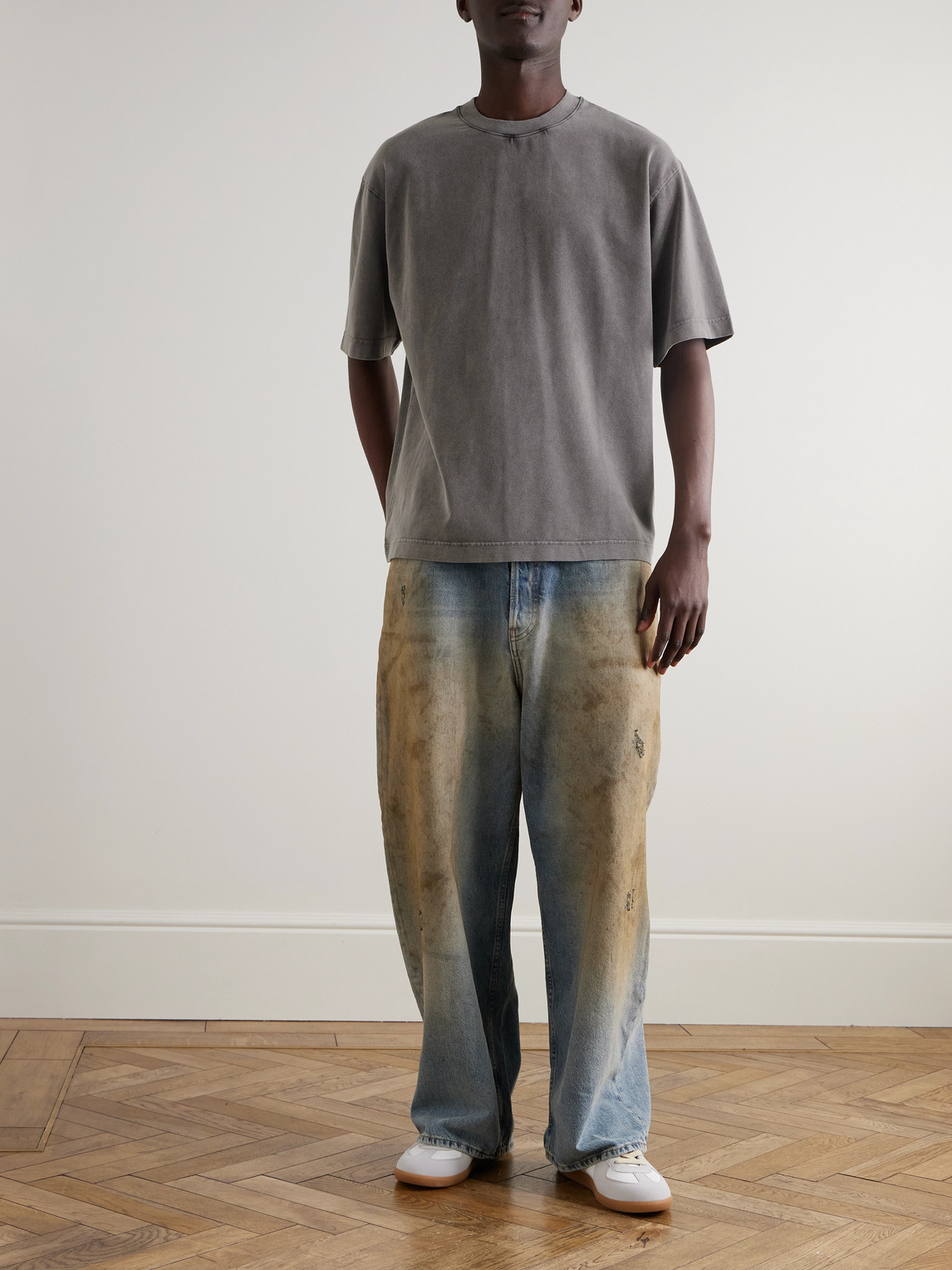 Acne Studios Extorr Logo-appliquéd Garment-dyed Cotton-jersey T-shirt In Black