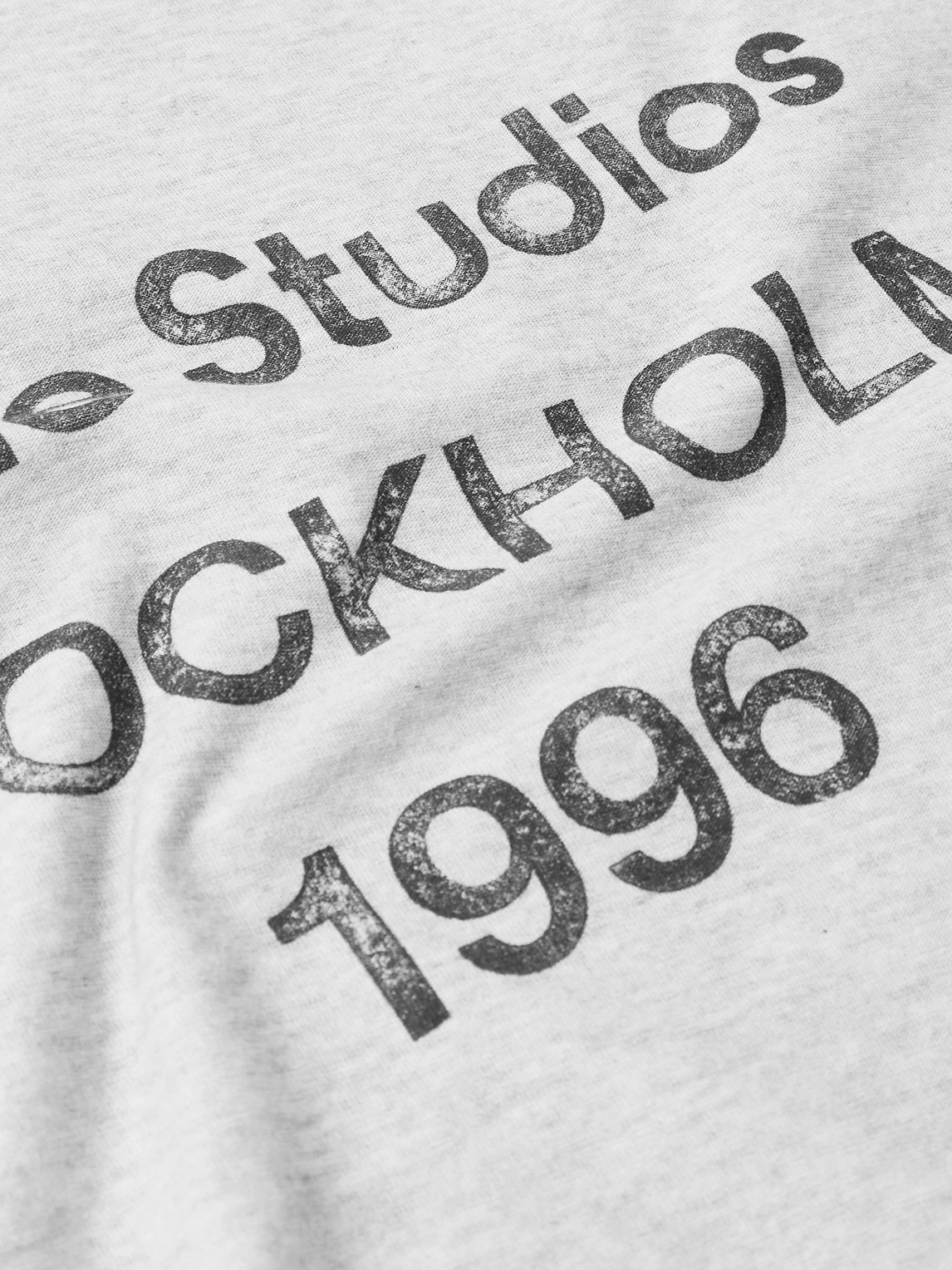 Acne Studios Exford Distressed Logo-print Organic Cotton-jersey T-shirt In Gray