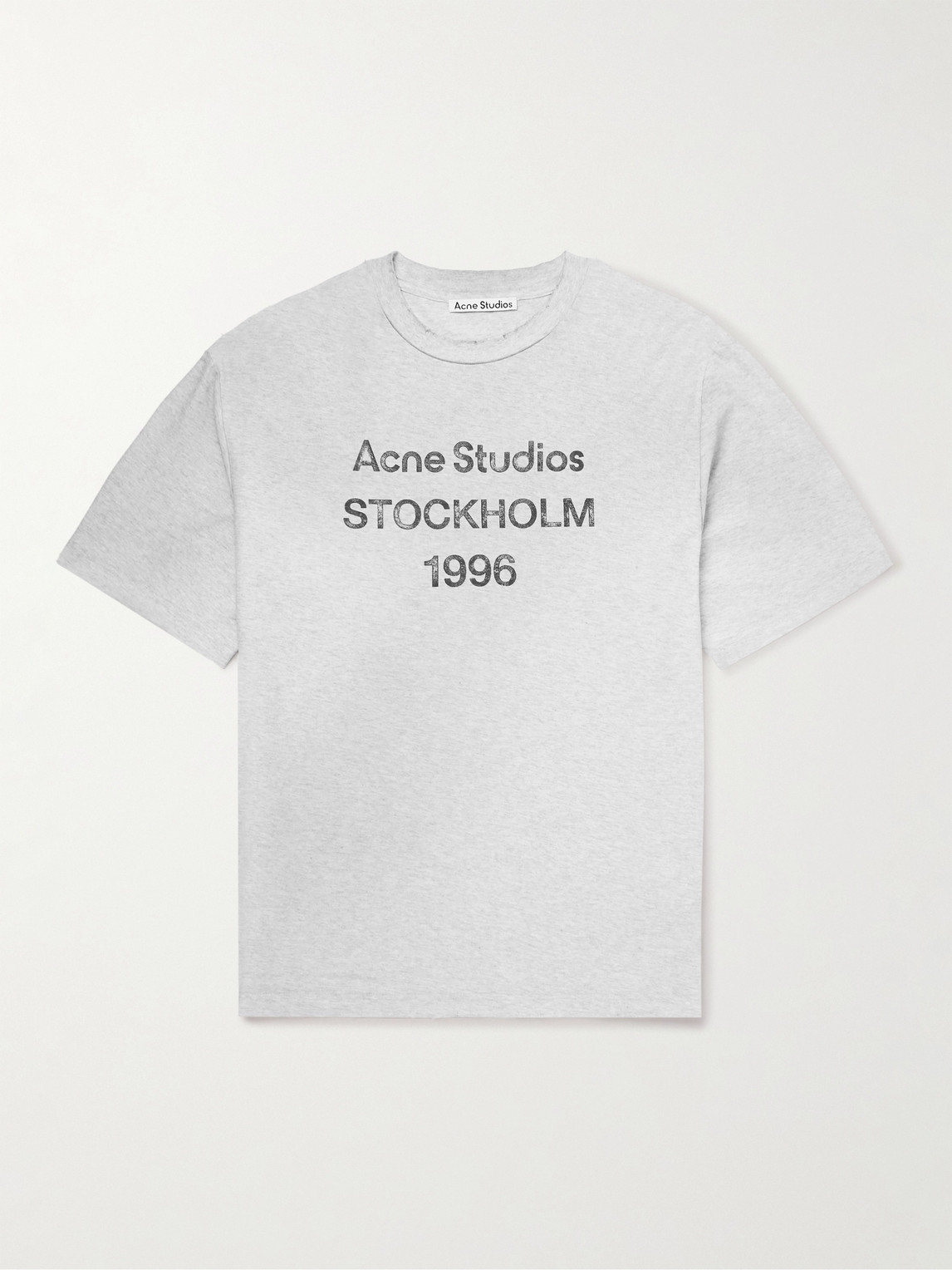 Acne Studios Exford Distressed Logo-Print Organic Cotton-Jersey T-Shirt - Men