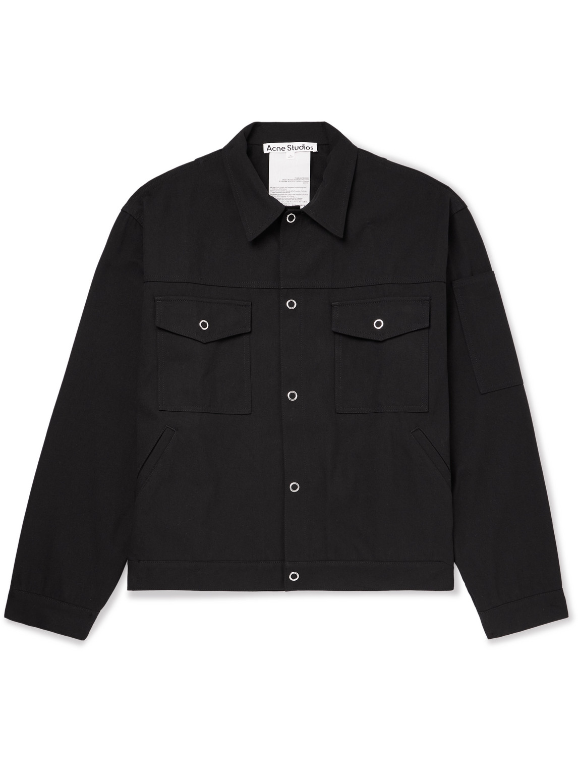 【極美品】Acne Studios COTTON BLEND OVERSHIRT Acne Studios: Black Button-Up Overshirt | SSENSE