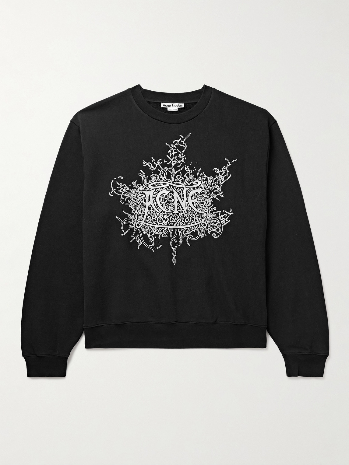 Acne Studios Franzisko Devil Logo Cotton Sweatshirt In Black