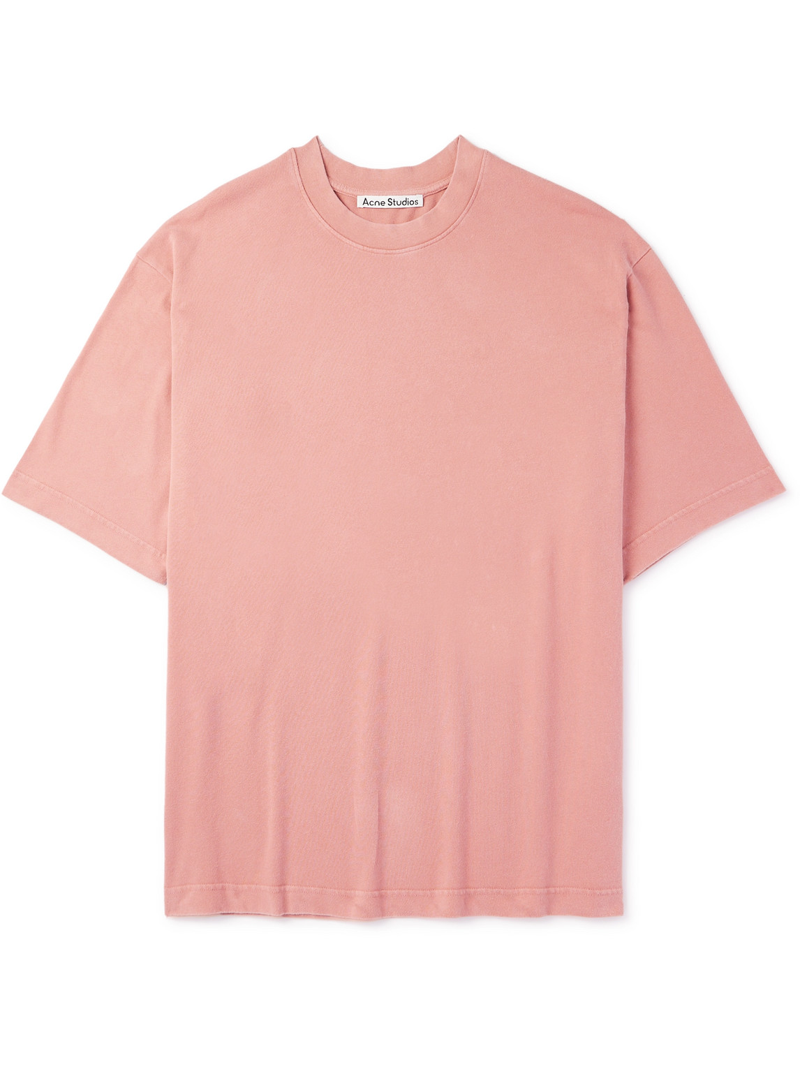 Acne Studios Extorr Logo-appliquéd Garment-dyed Cotton-jersey T-shirt In Pink