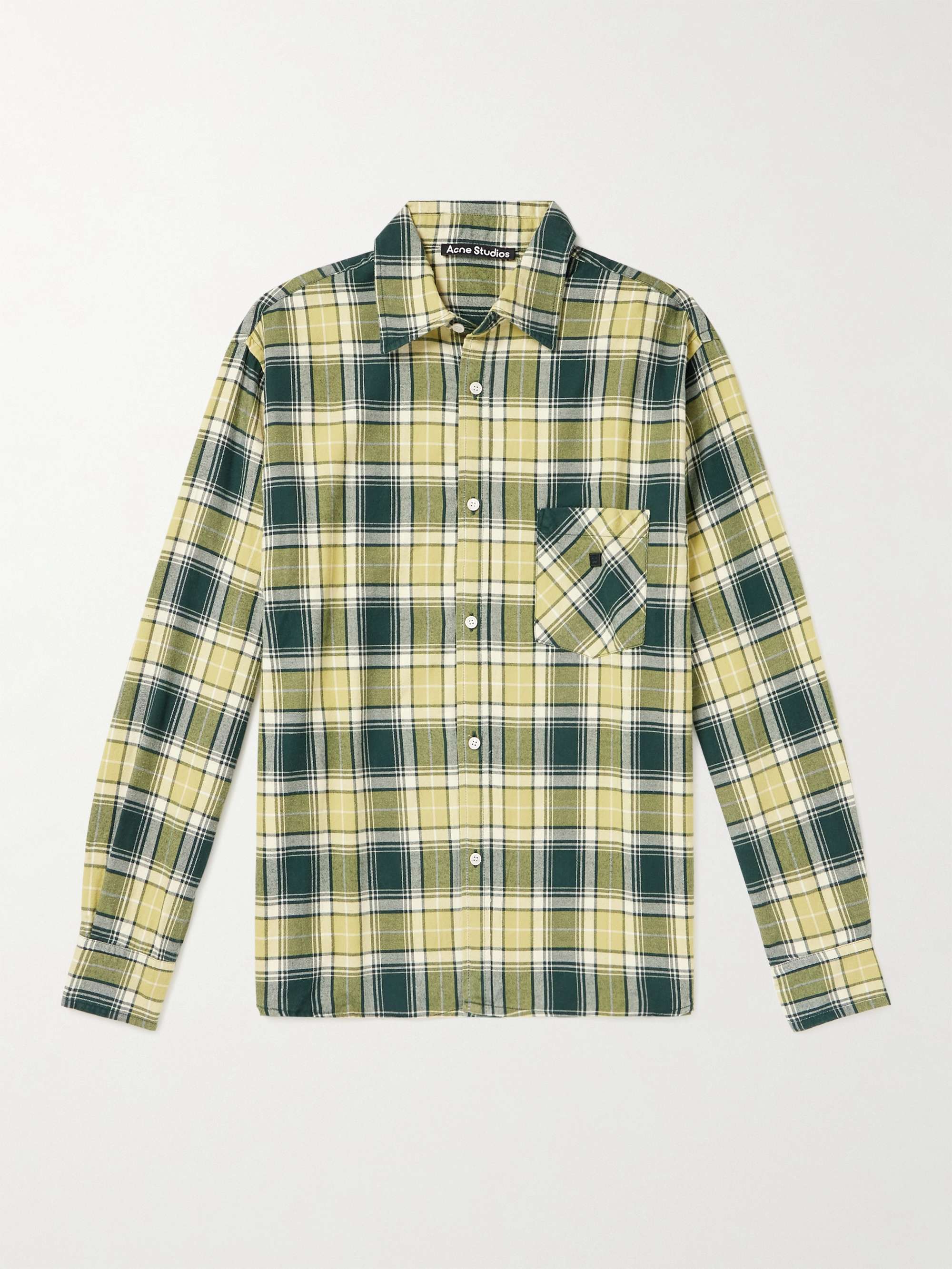 ACNE STUDIOS Sandres Logo-Appliquéd Checked Cotton-Flannel Shirt for ...