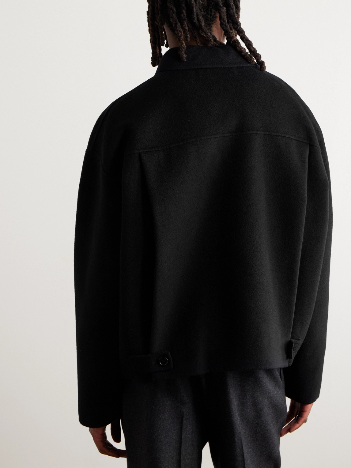 Shop Acne Studios Doverio Wool-flannel Jacket In Black