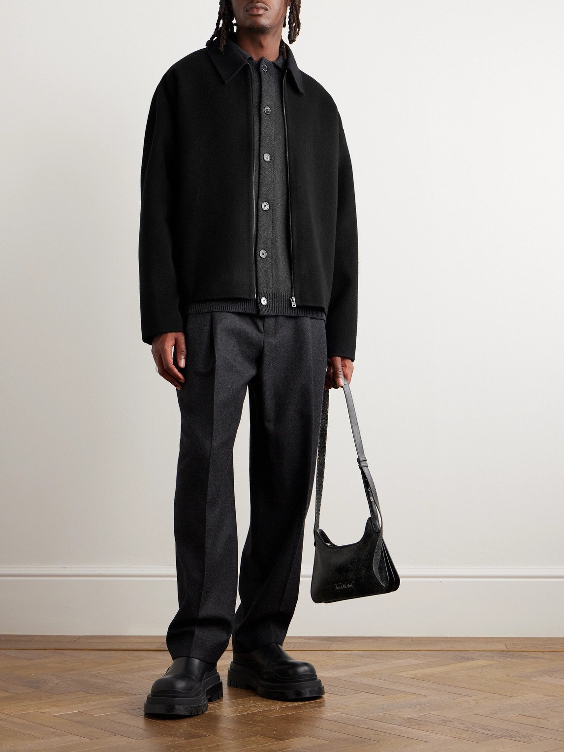 Acne Studios Doverio Wool-flannel Jacket In Black