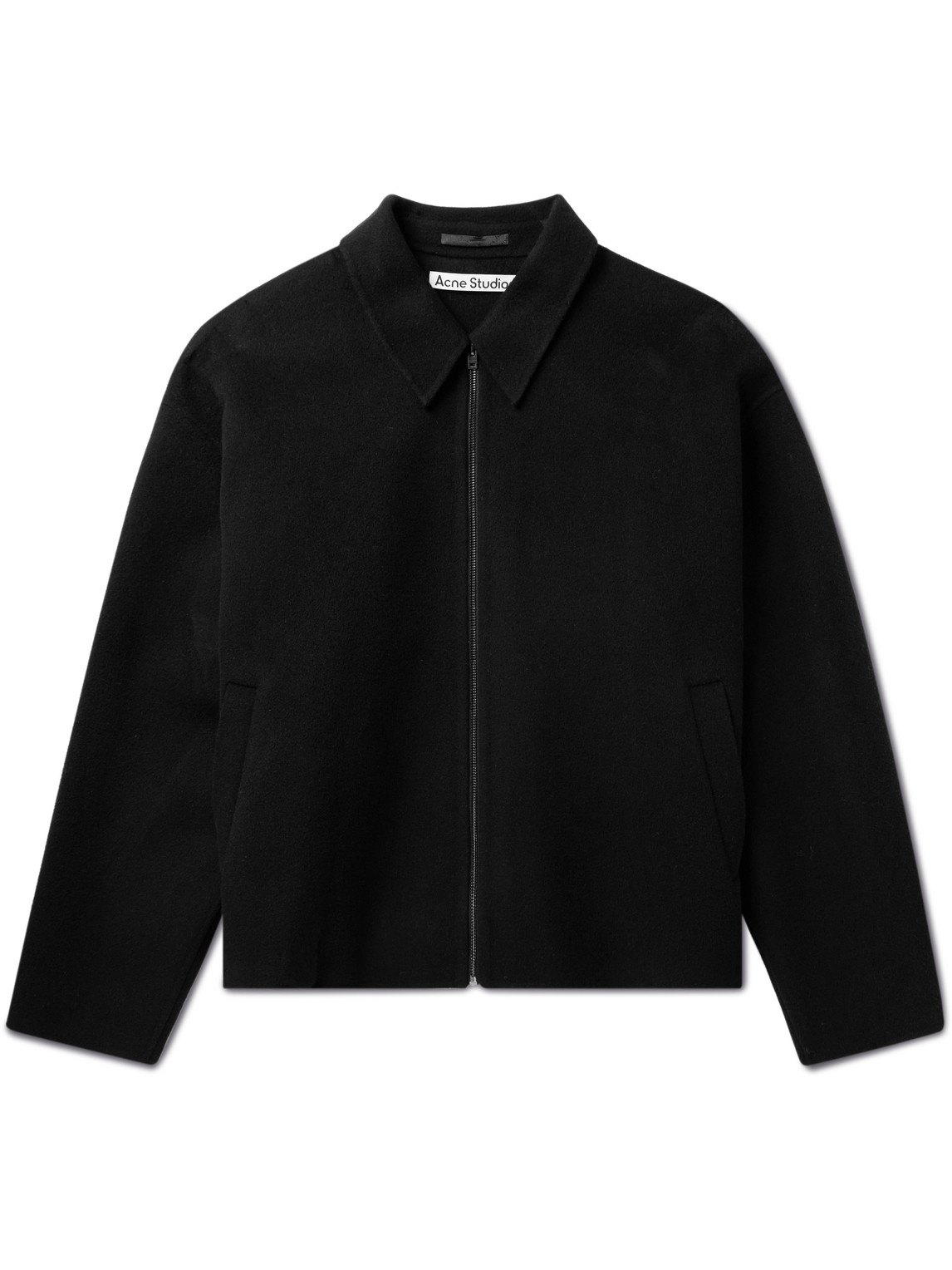 Shop Acne Studios Doverio Wool-flannel Jacket In Black