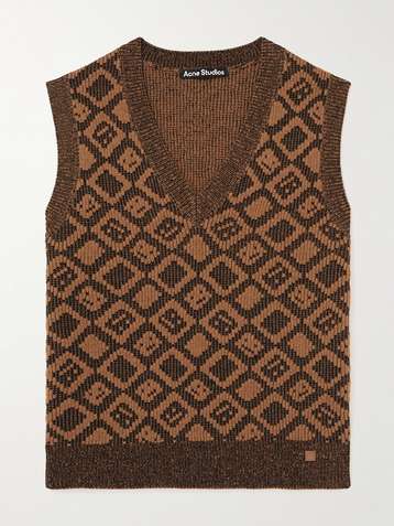 Monogram Flower Cotton Knit Vest - Men - Ready-to-Wear