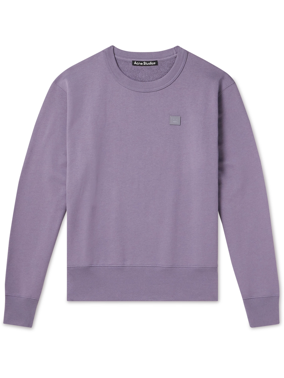 Acne Studios Fairah Logo-appliquéd Cotton-jersey Sweatshirt In Purple