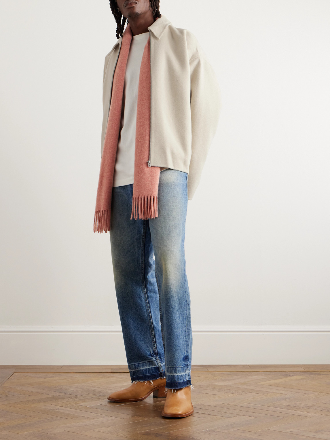 Acne Studios Doverio Wool-flannel Jacket In Neutrals