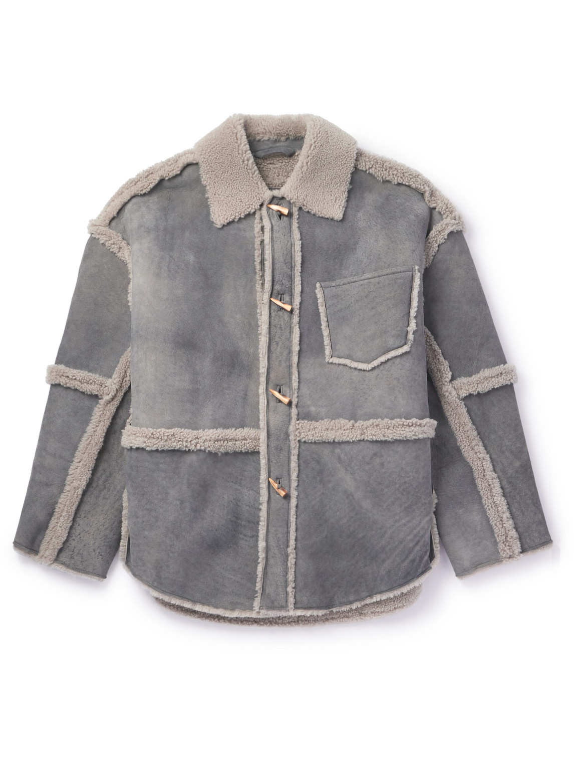 Larrie Oversized Appliquéd Shearling Jacket