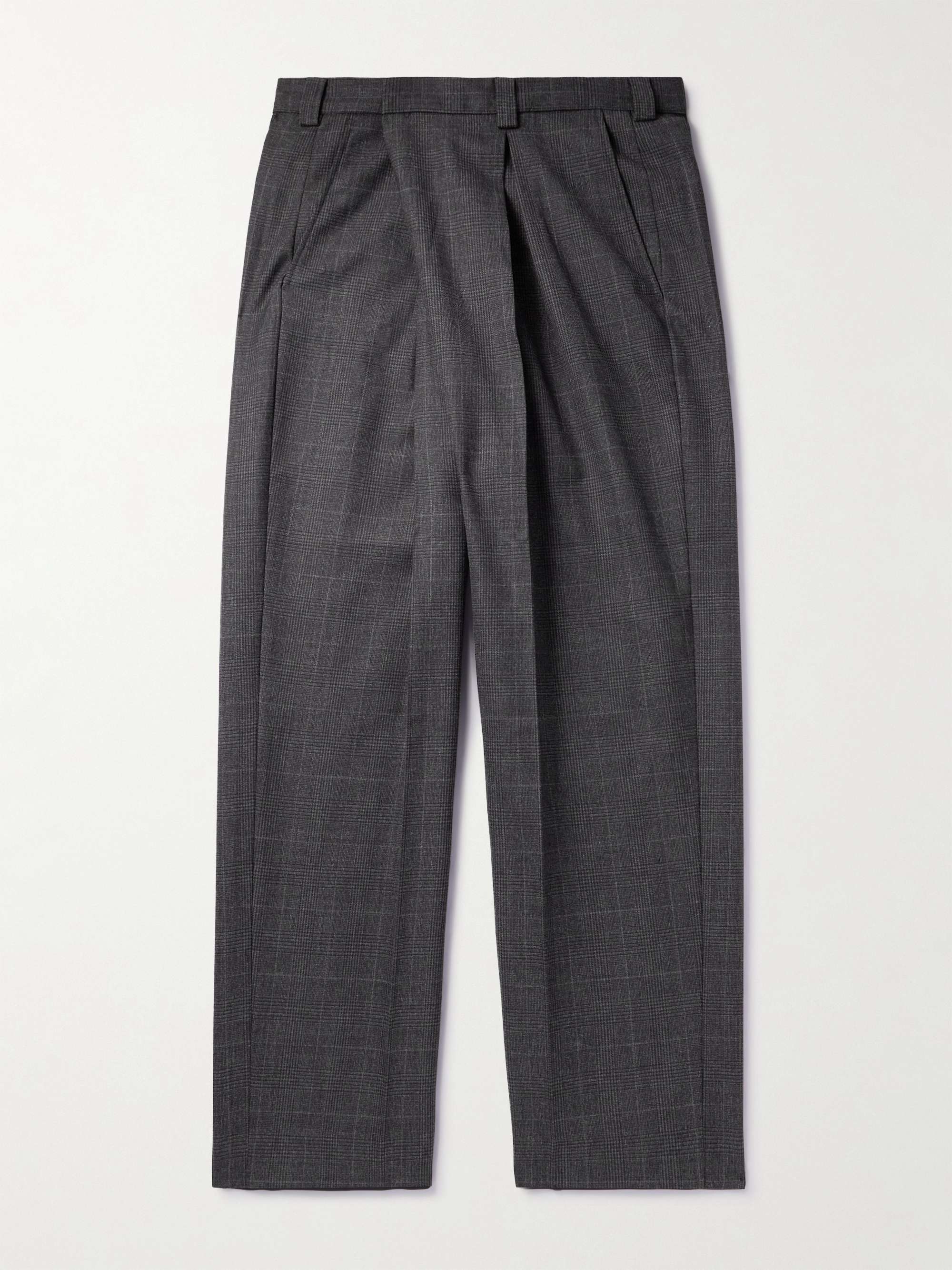 ACNE STUDIOS Wide-Leg Prince of Wales Woven Trousers for Men | MR PORTER