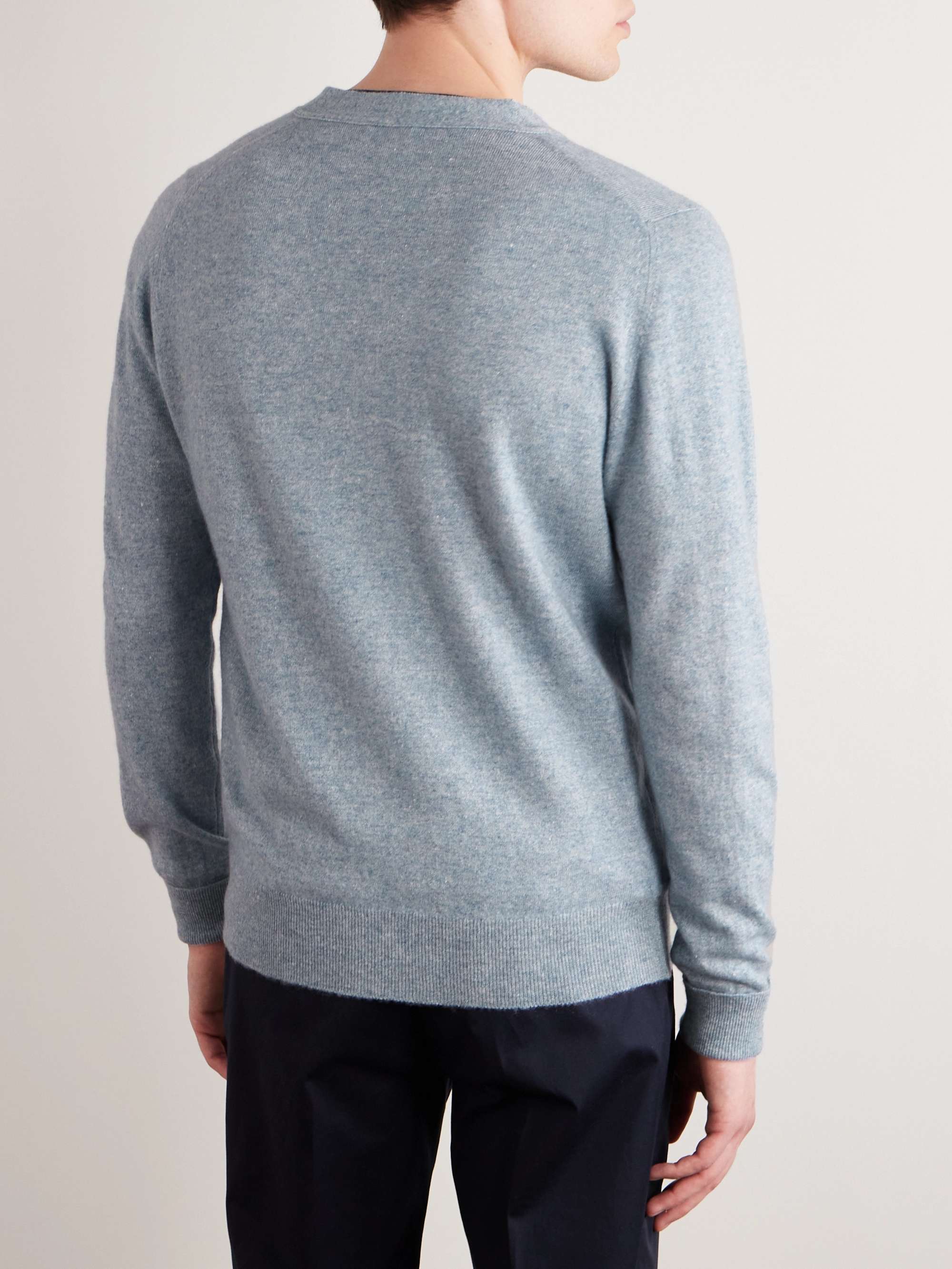 KINGSMAN Oxton Cashmere and Linen-Blend Cardigan