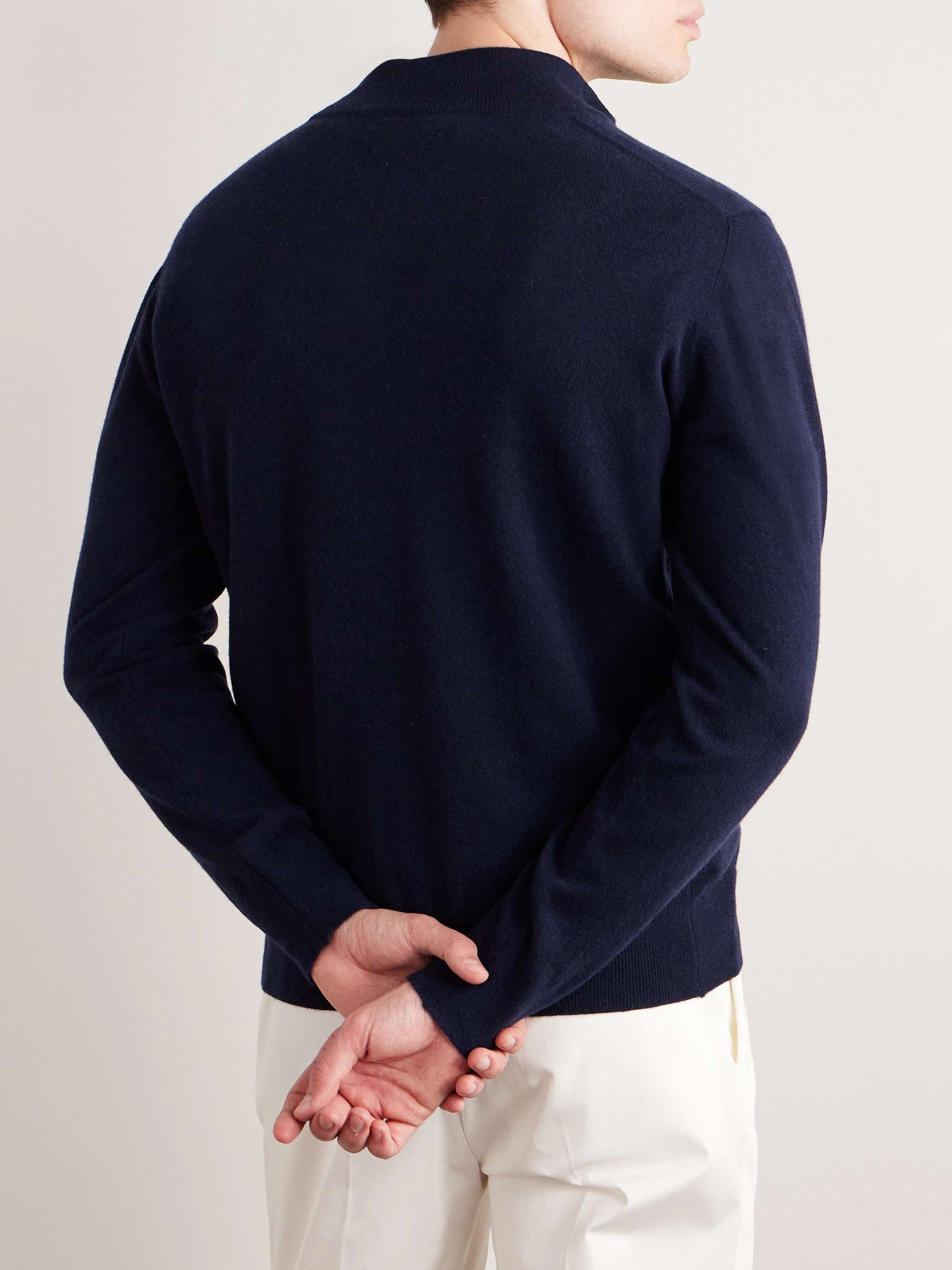 KINGSMAN Wade Merino Wool and Cashmere-Blend Half-Zip Sweater