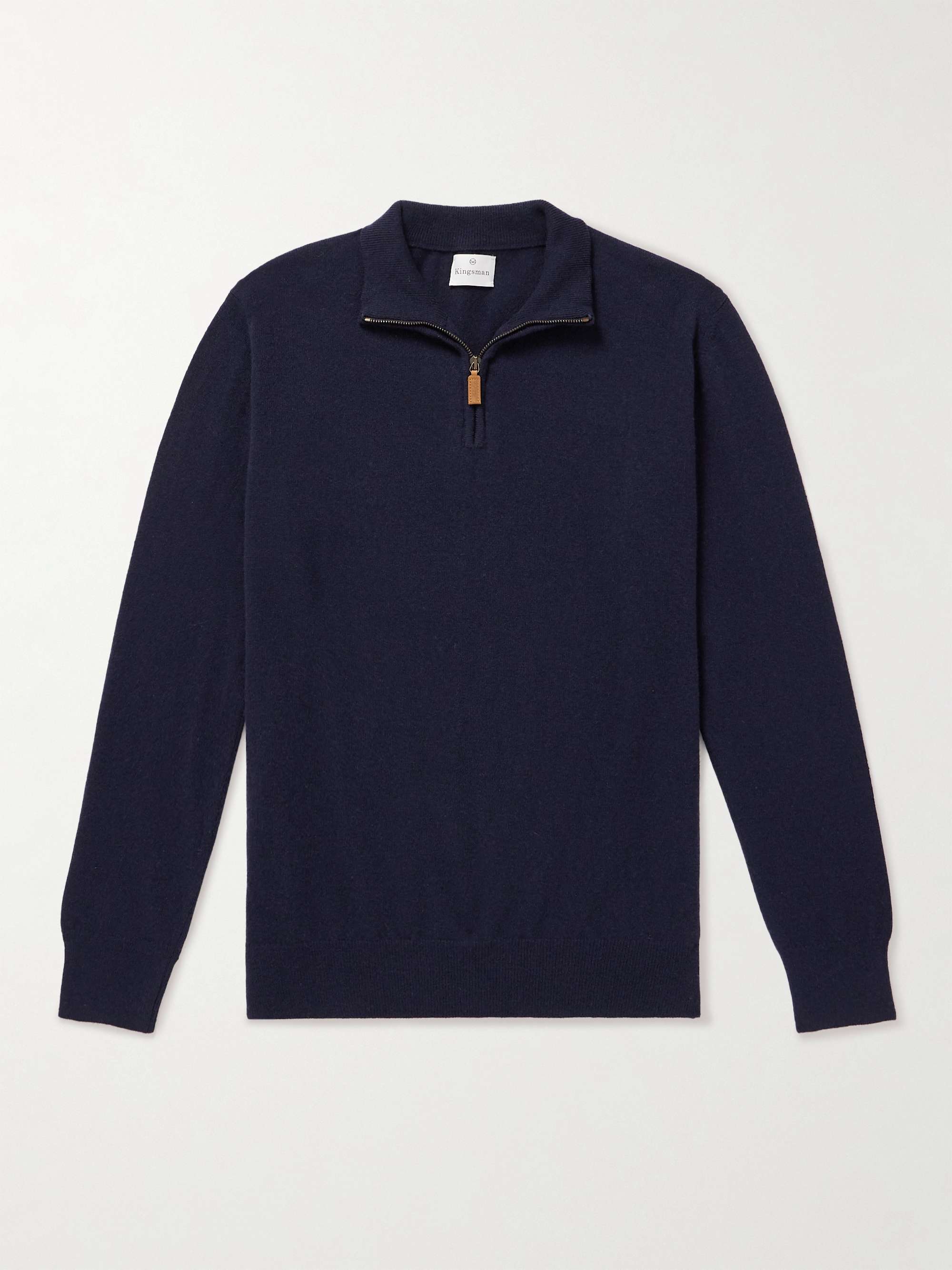 KINGSMAN Wade Merino Wool and Cashmere-Blend Half-Zip Sweater for Men ...