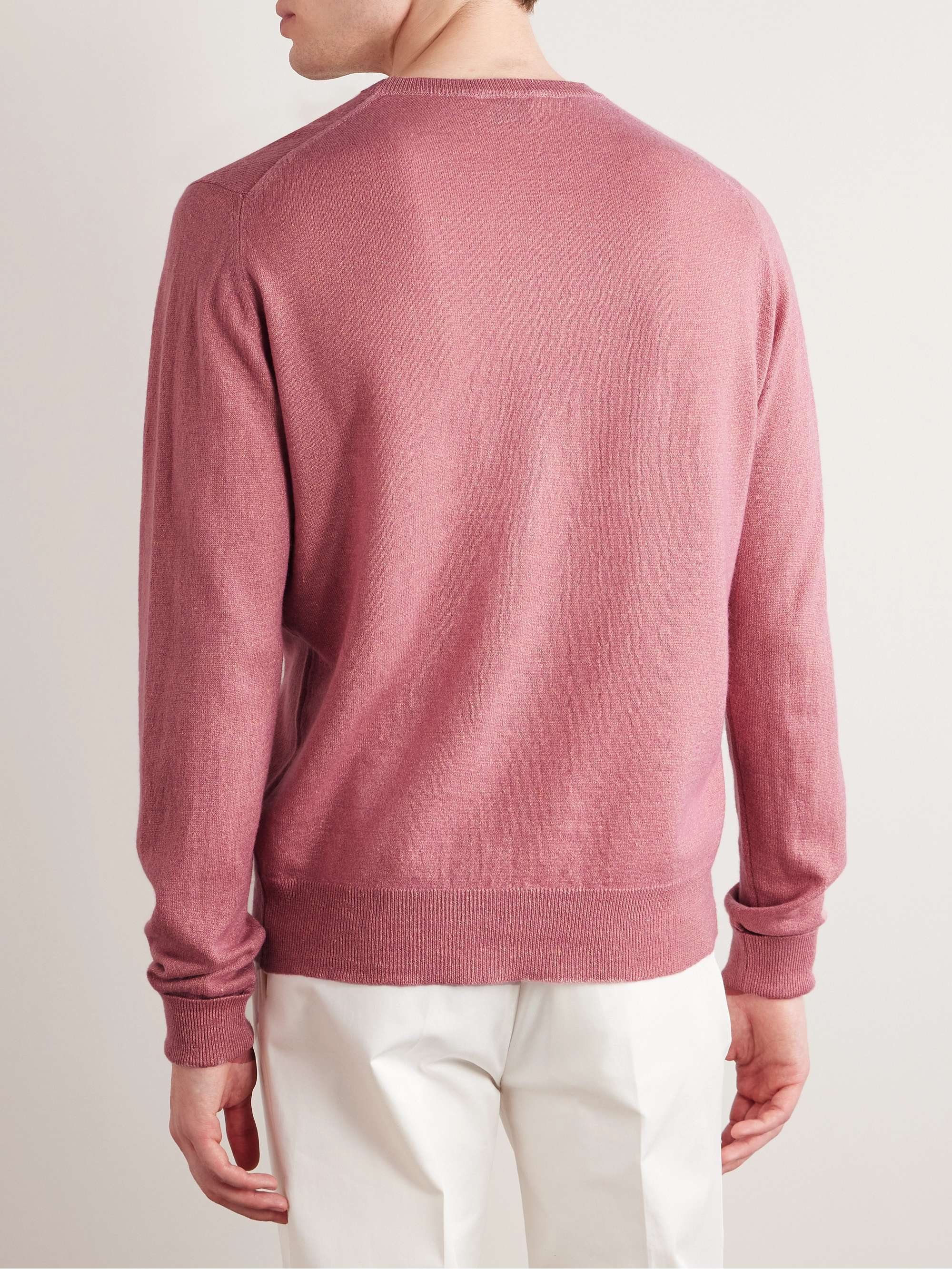 KINGSMAN Cashmere and Linen-Blend Sweater