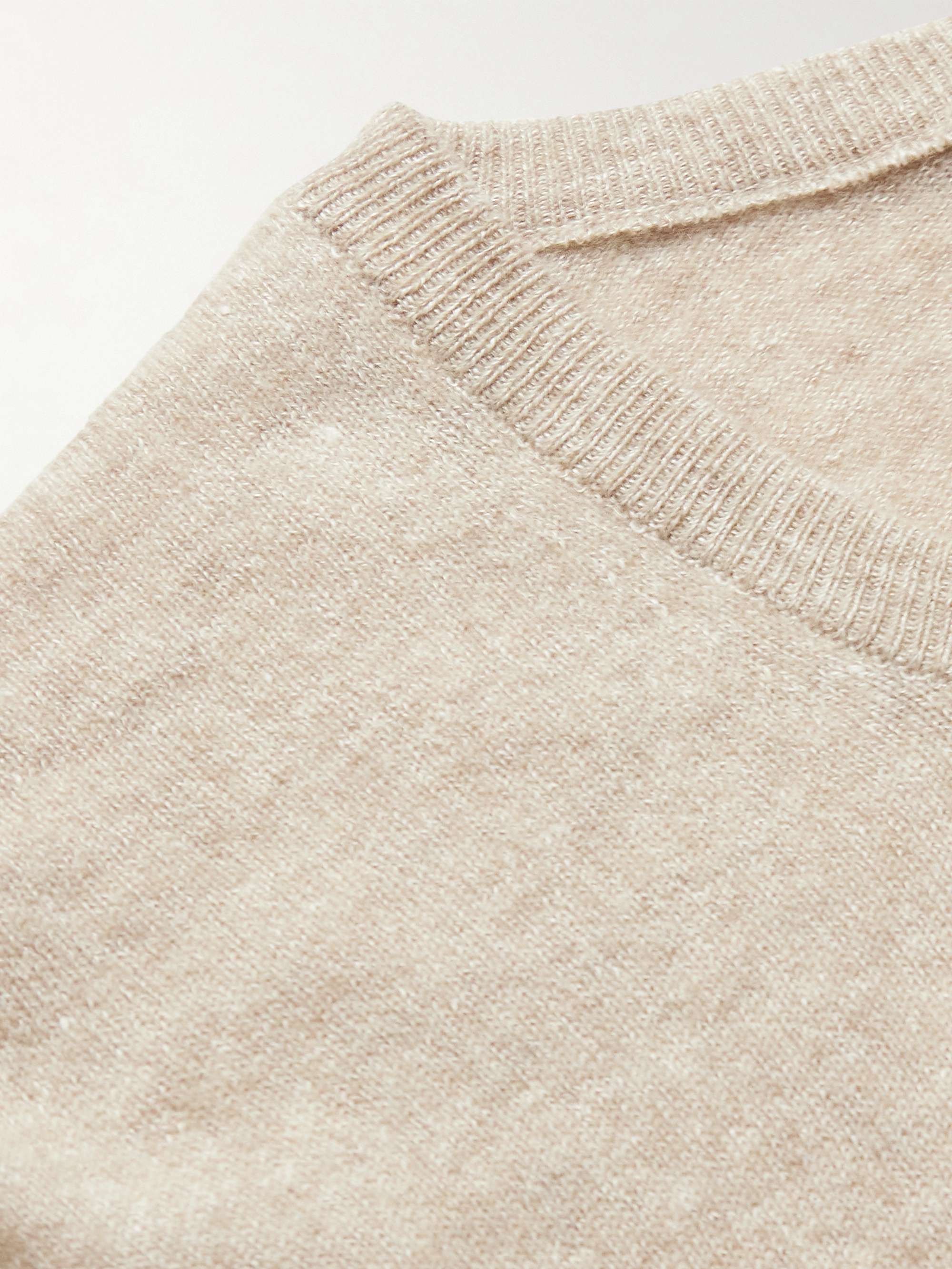 KINGSMAN Cashmere and Linen-Blend Sweater