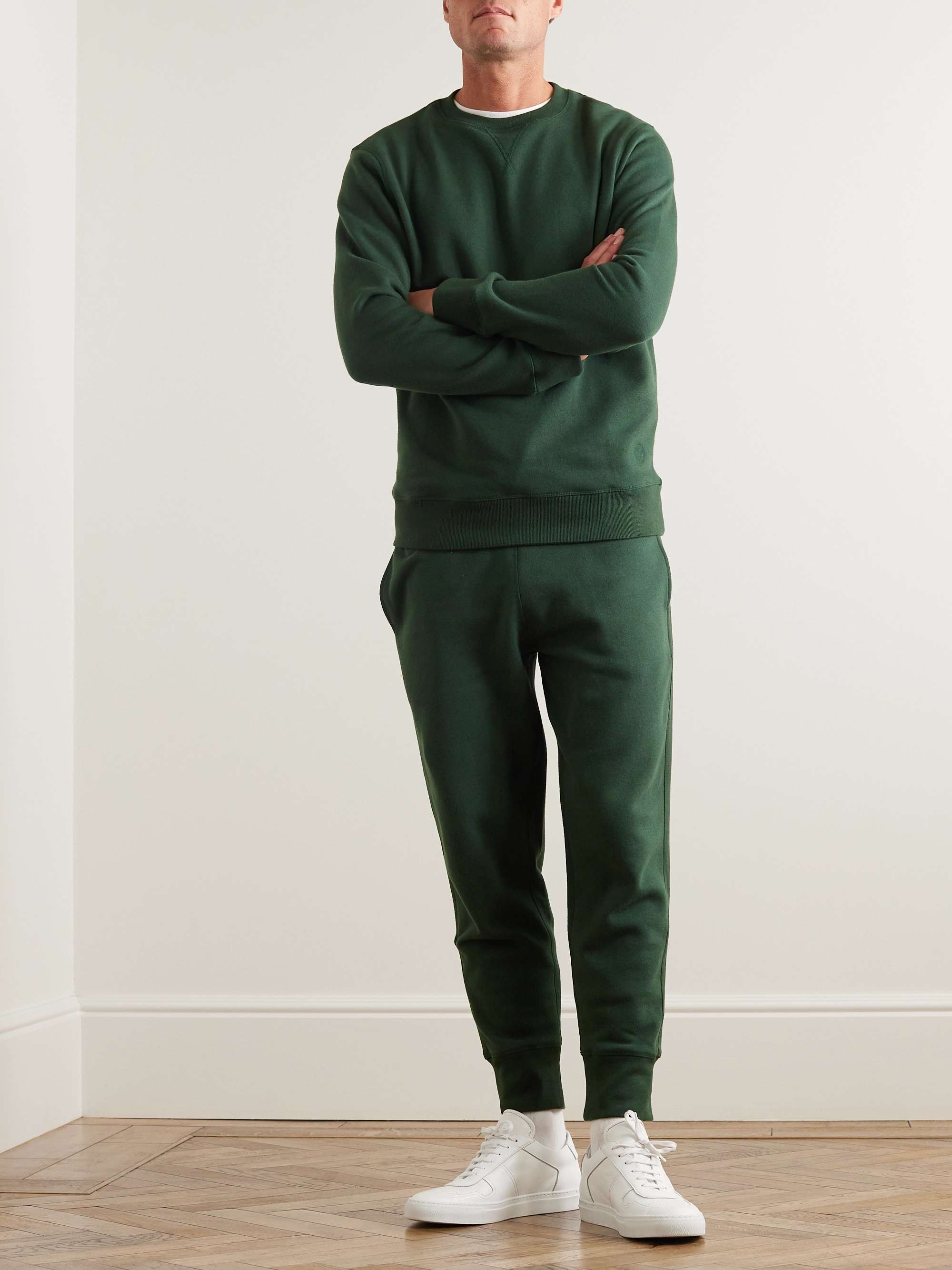 KINGSMAN Tapered Cotton and Cashmere-Blend Jersey Sweatpants