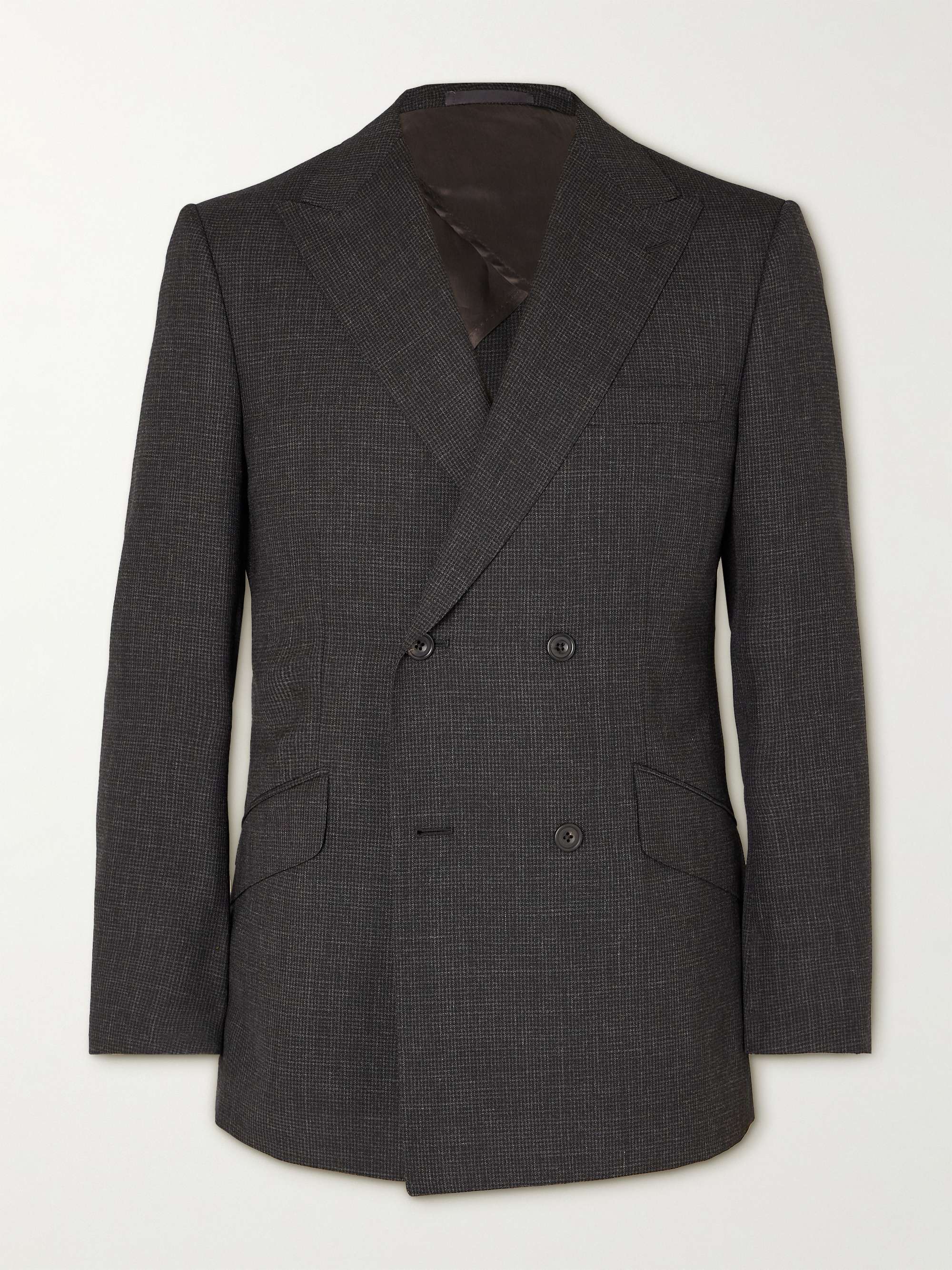 KINGSMAN Double-Breasted Checked Wool Suit Jacket for Men | MR PORTER