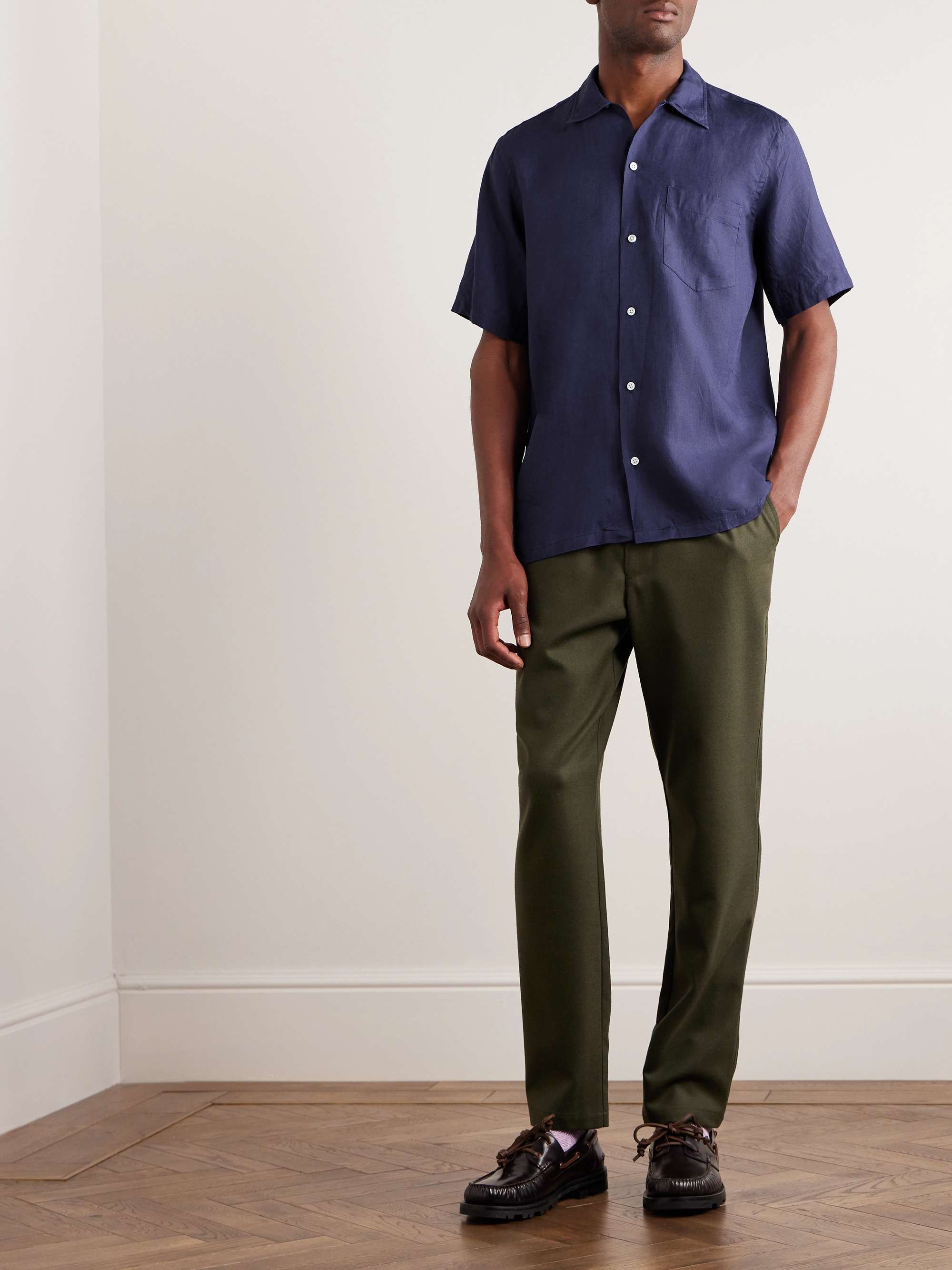 KINGSMAN Camp-Collar Linen Shirt