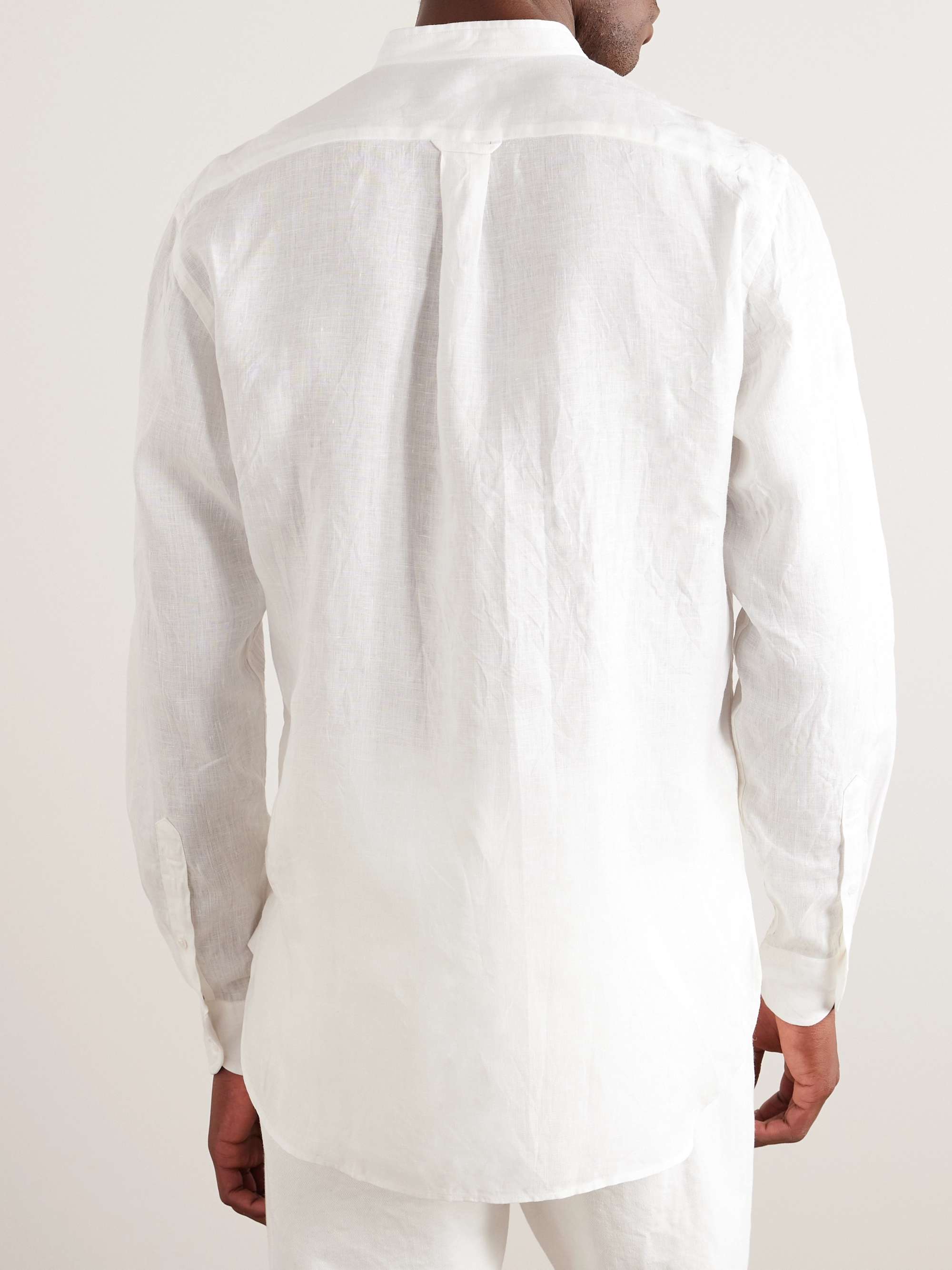 KINGSMAN Grandad-Collar Linen Shirt