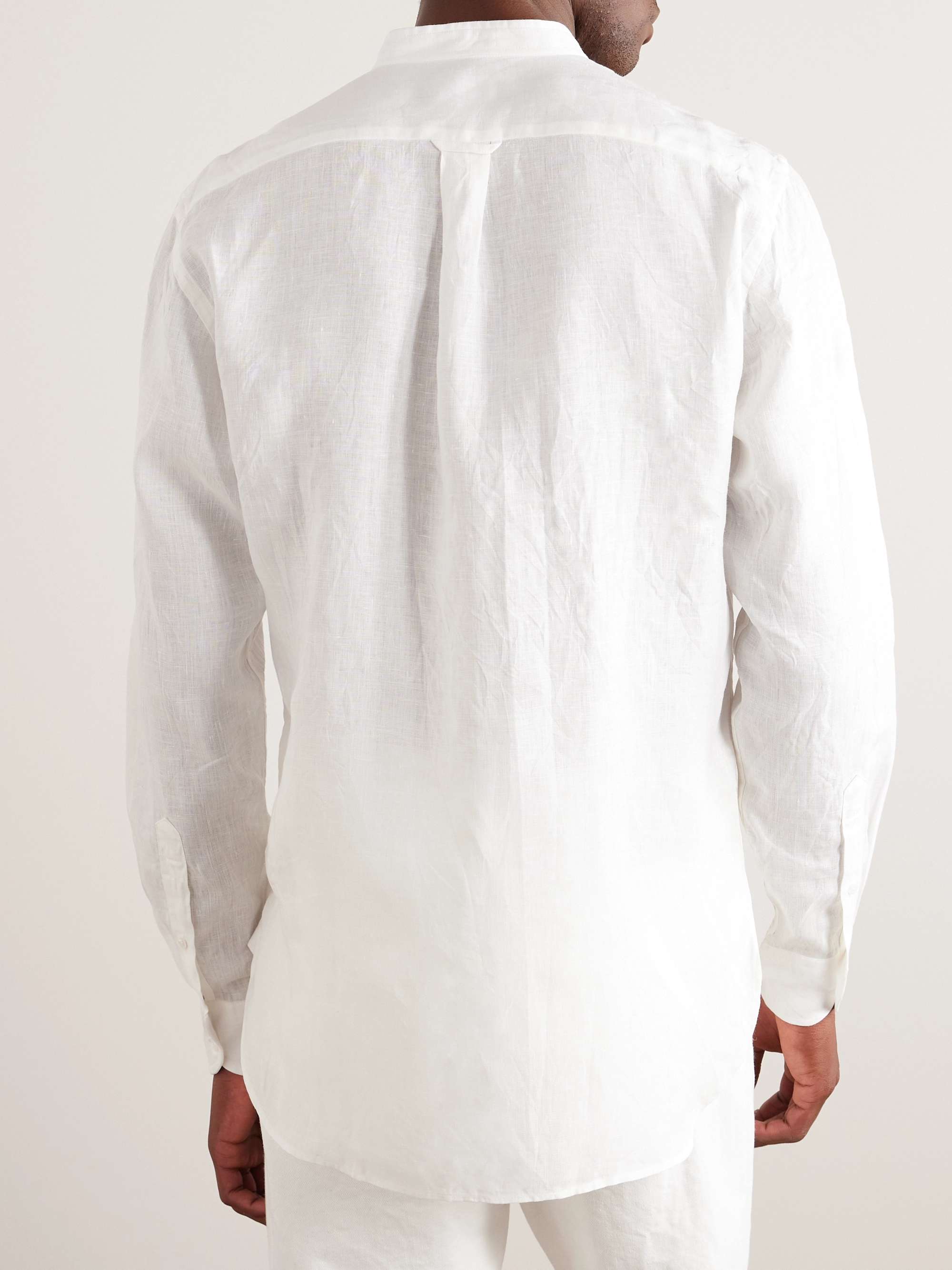 KINGSMAN Grandad-Collar Linen Shirt for Men | MR PORTER