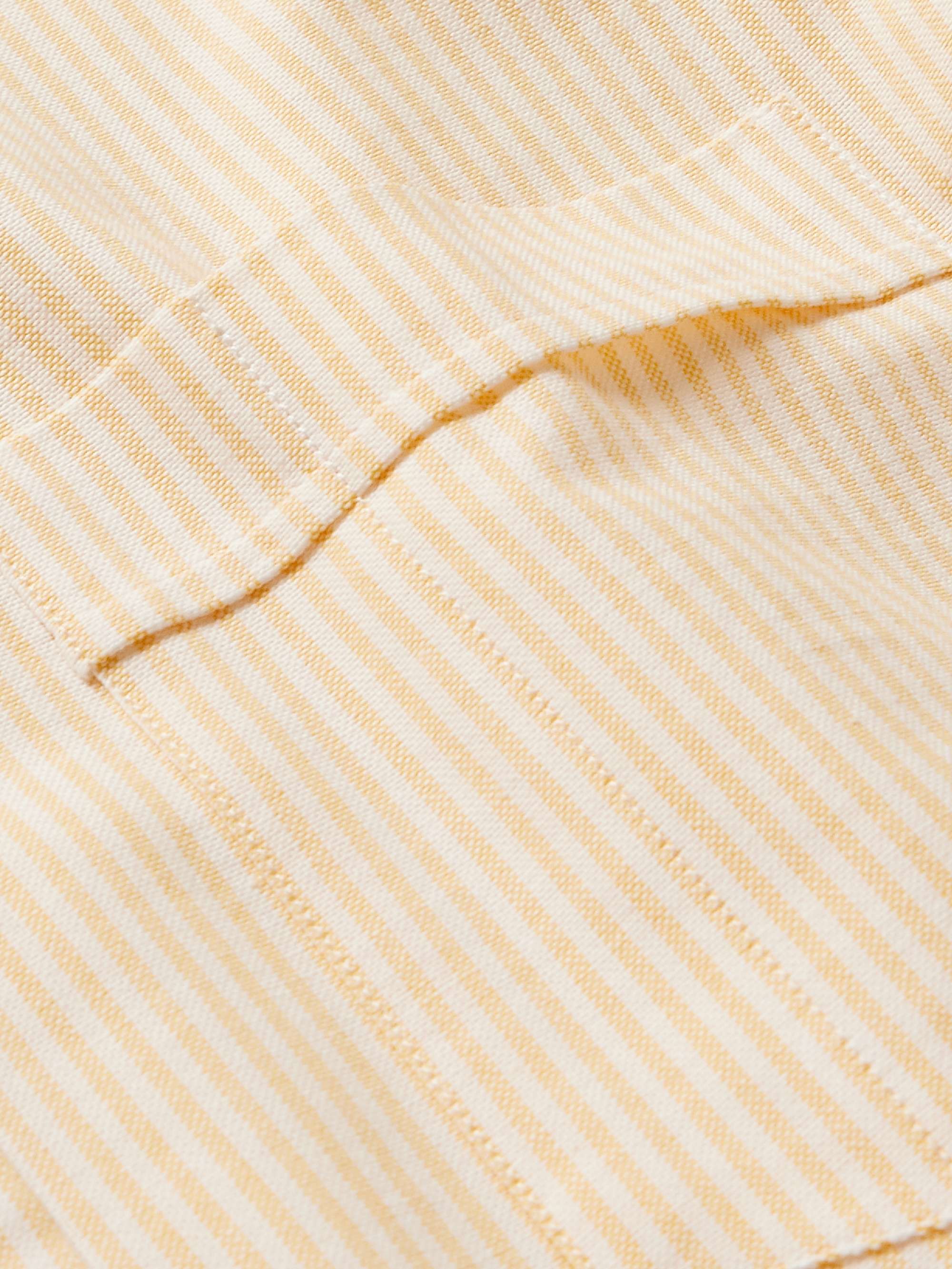 KINGSMAN Button-Down Collar Striped Cotton Shirt