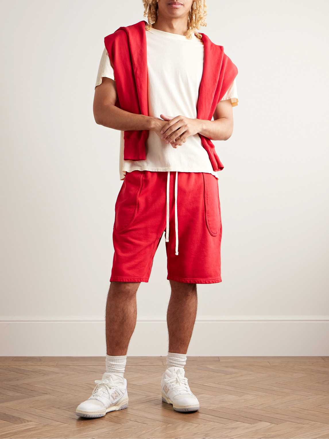 Les Tien Inside Out Garment-dyed Combed Cotton-jersey T-shirt In Neutrals