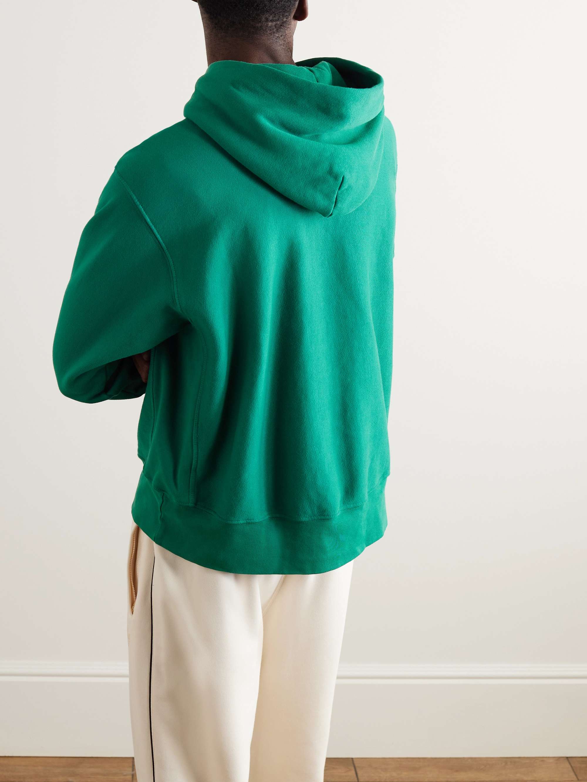 LES TIEN Garment-Dyed Cotton-Jersey Hoodie