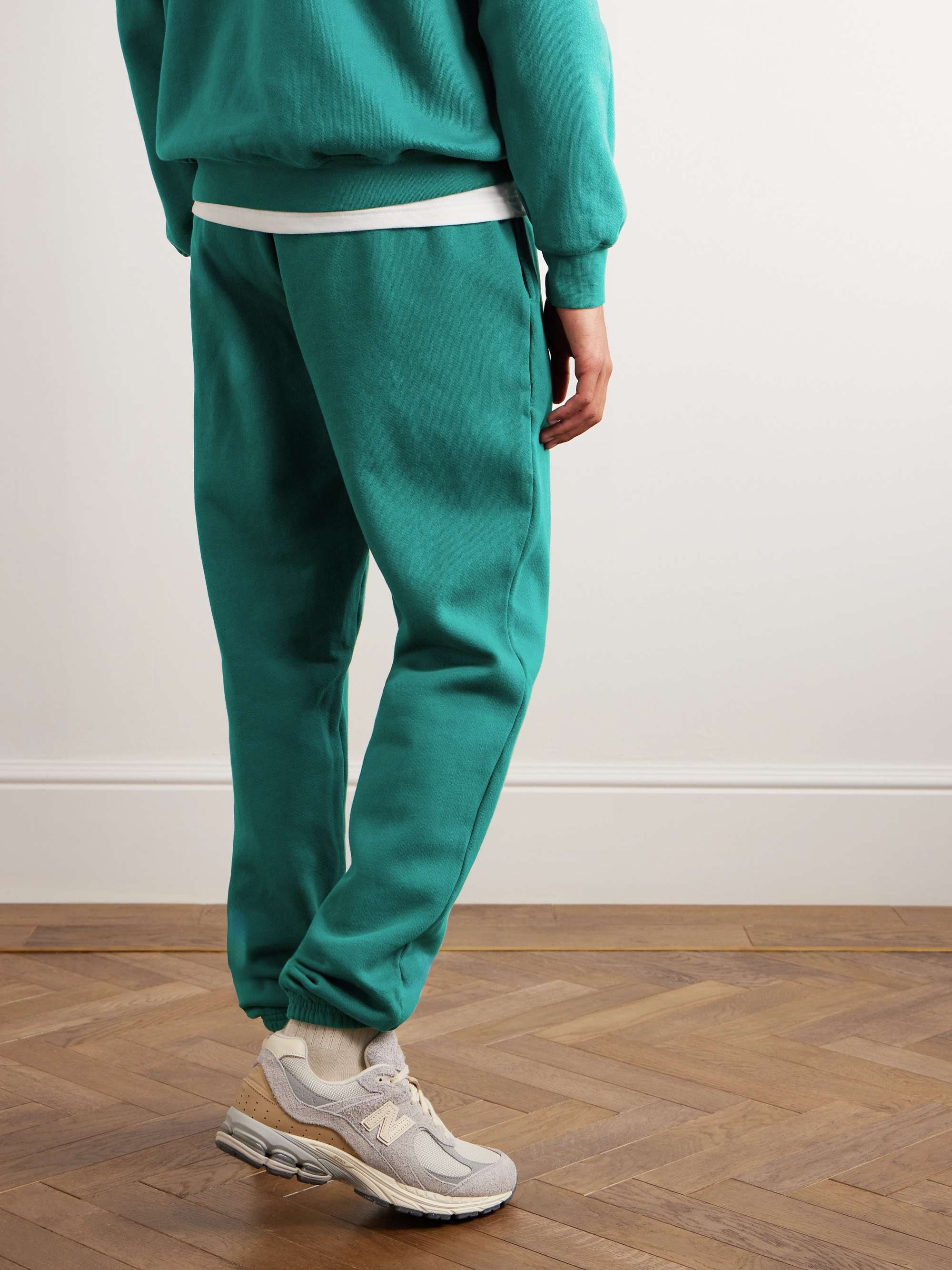 LES TIEN Tapered Garment-Dyed Cotton-Jersey Sweatpants