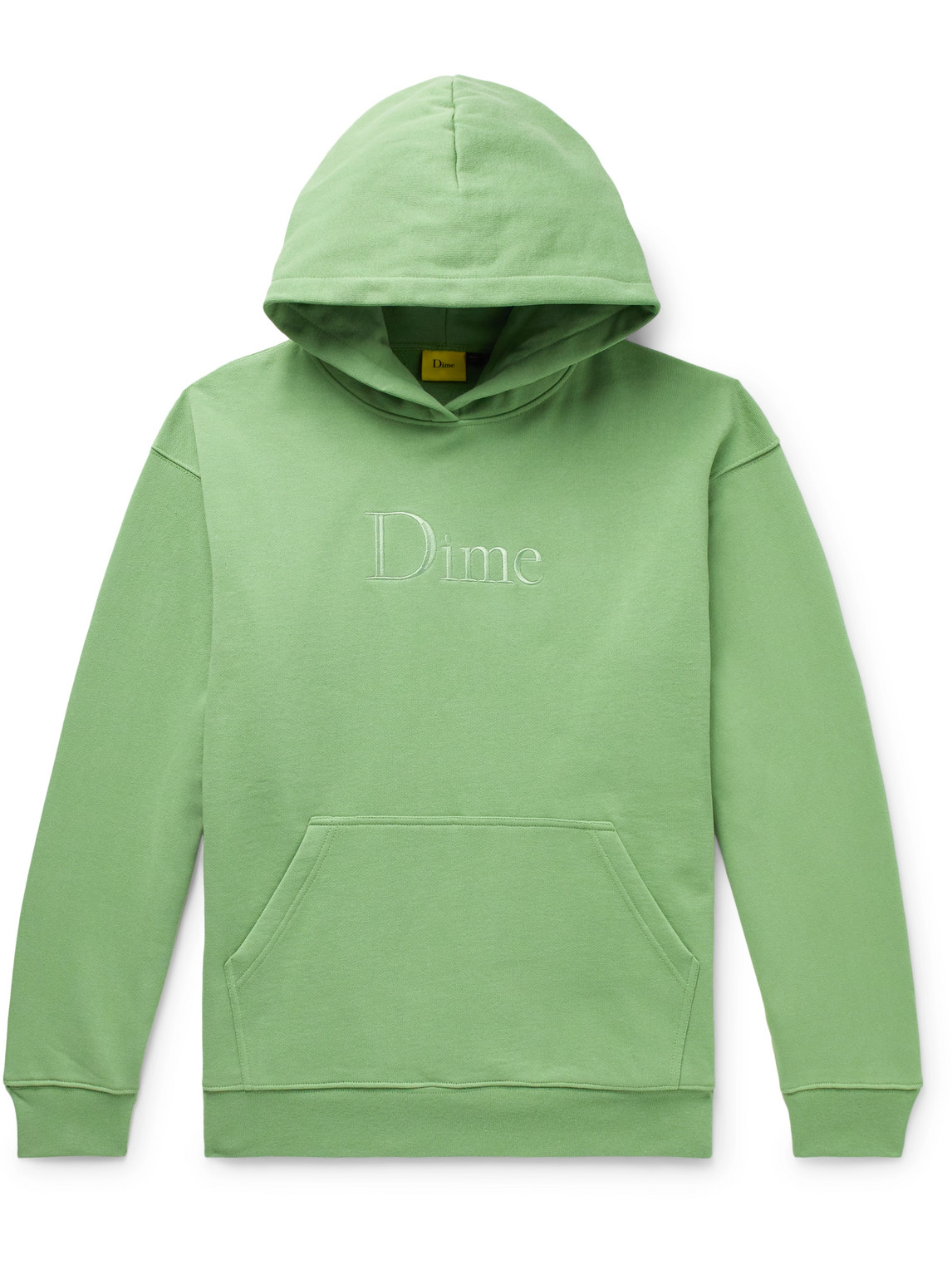 DIME LOGO-EMBROIDERED COTTON-JERSEY HOODIE