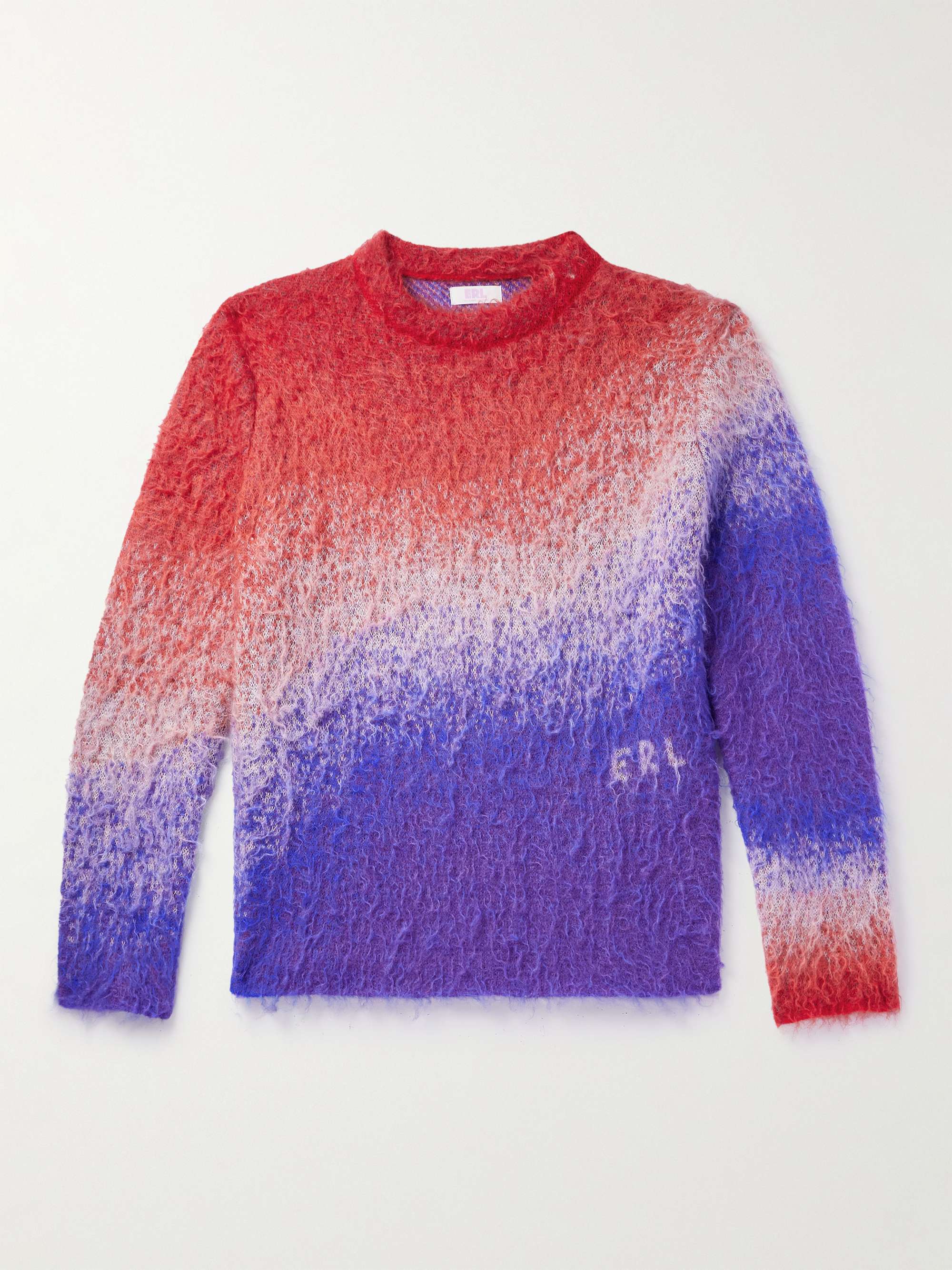 ERL Logo-Intarsia Degradé Brushed Mohair-Blend Sweater for Men | MR PORTER